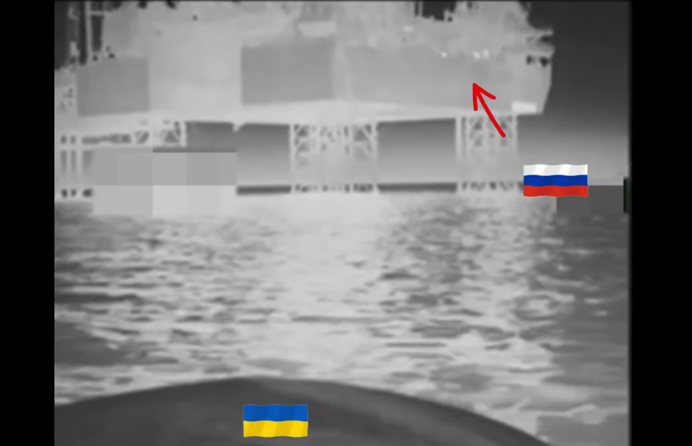Ukraine flagged the anti-tank missile crew aboard the oil rig in its footage