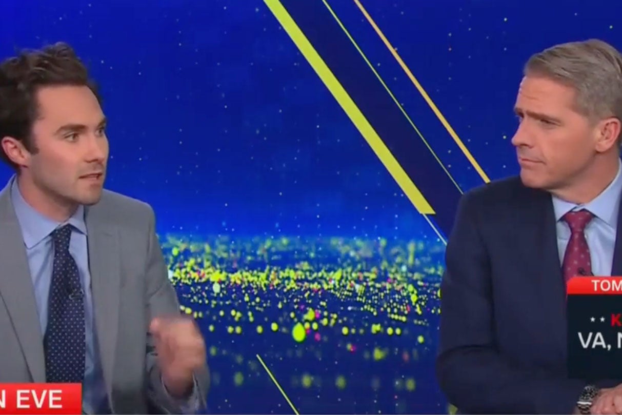 David Hogg and Scott Jennings are pictured together during a segment on CNN discussing New York City’s mayoral election