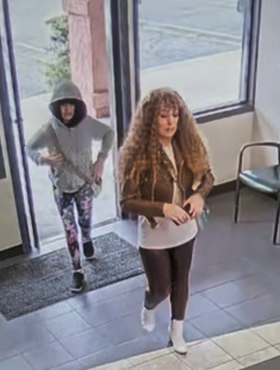 Surveillance images show Melodee, in what appeared to be a wig, with her mother at a rental car business on October 7. Her last confirmed sighting was two days later