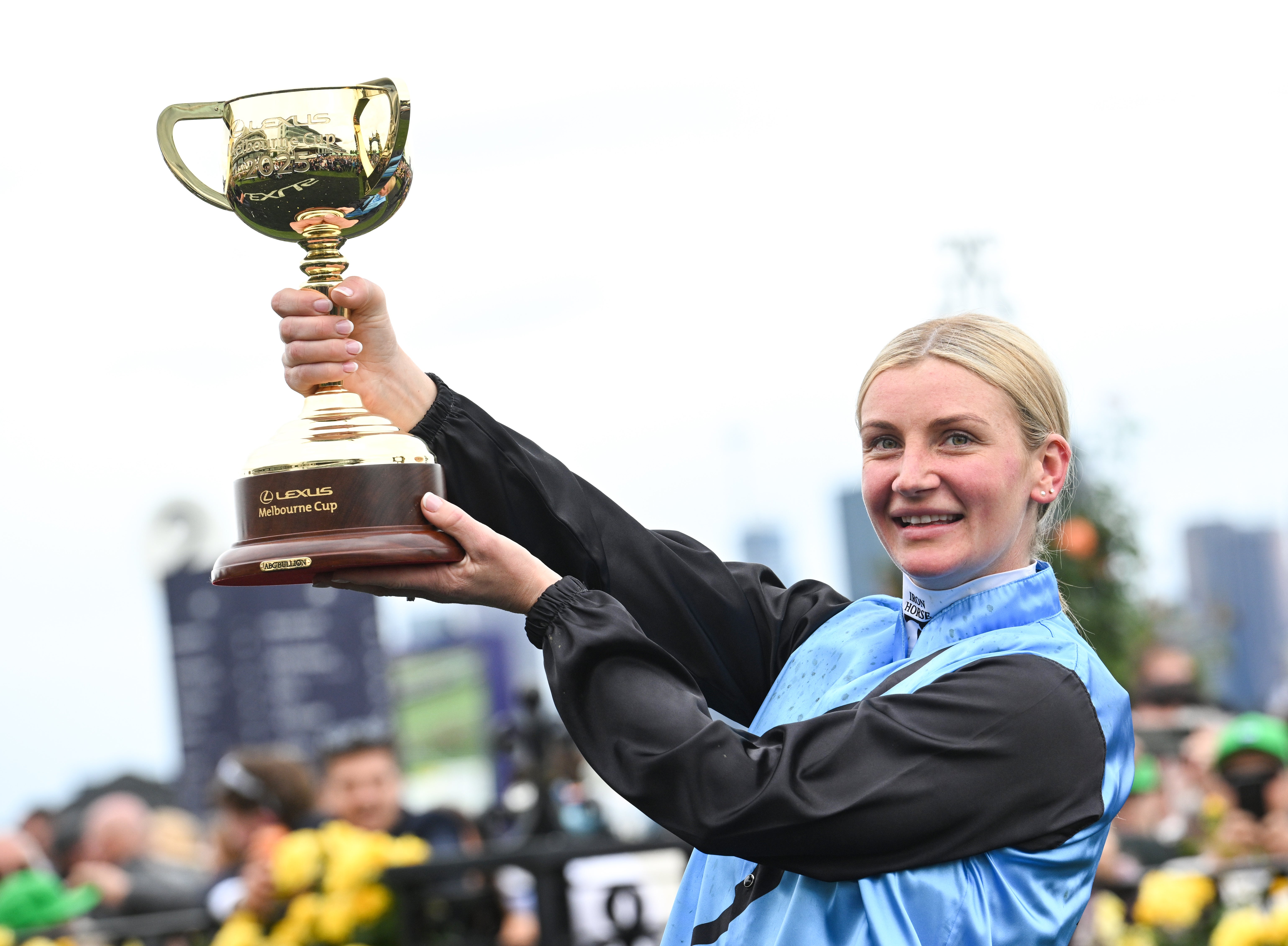 <p>Jamie Melham became the second woman to win the Melbourne Cup</p>
