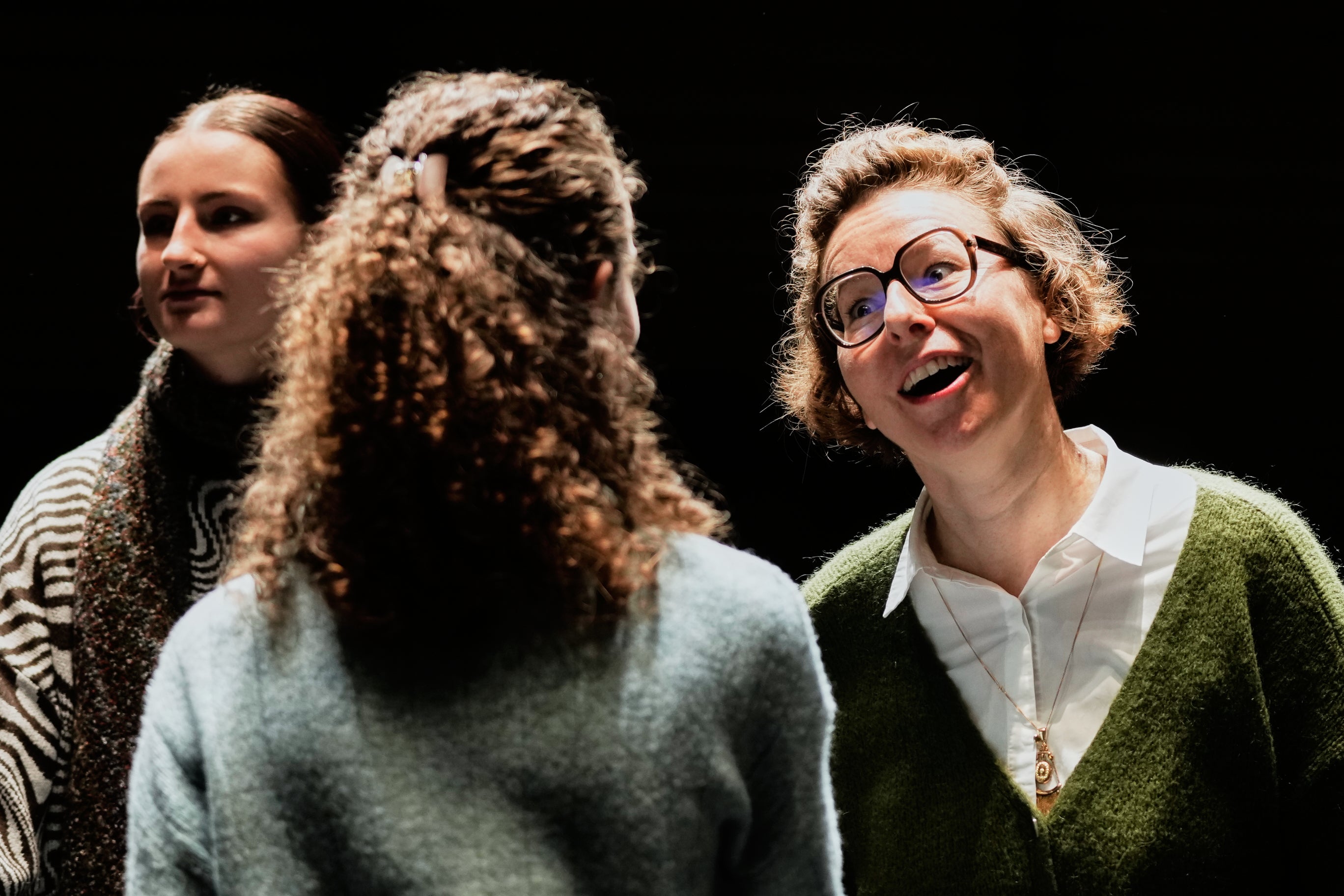 Yodel teacher Nadja Raess yodels with students at the Music High School in Lucerne, Switzerland