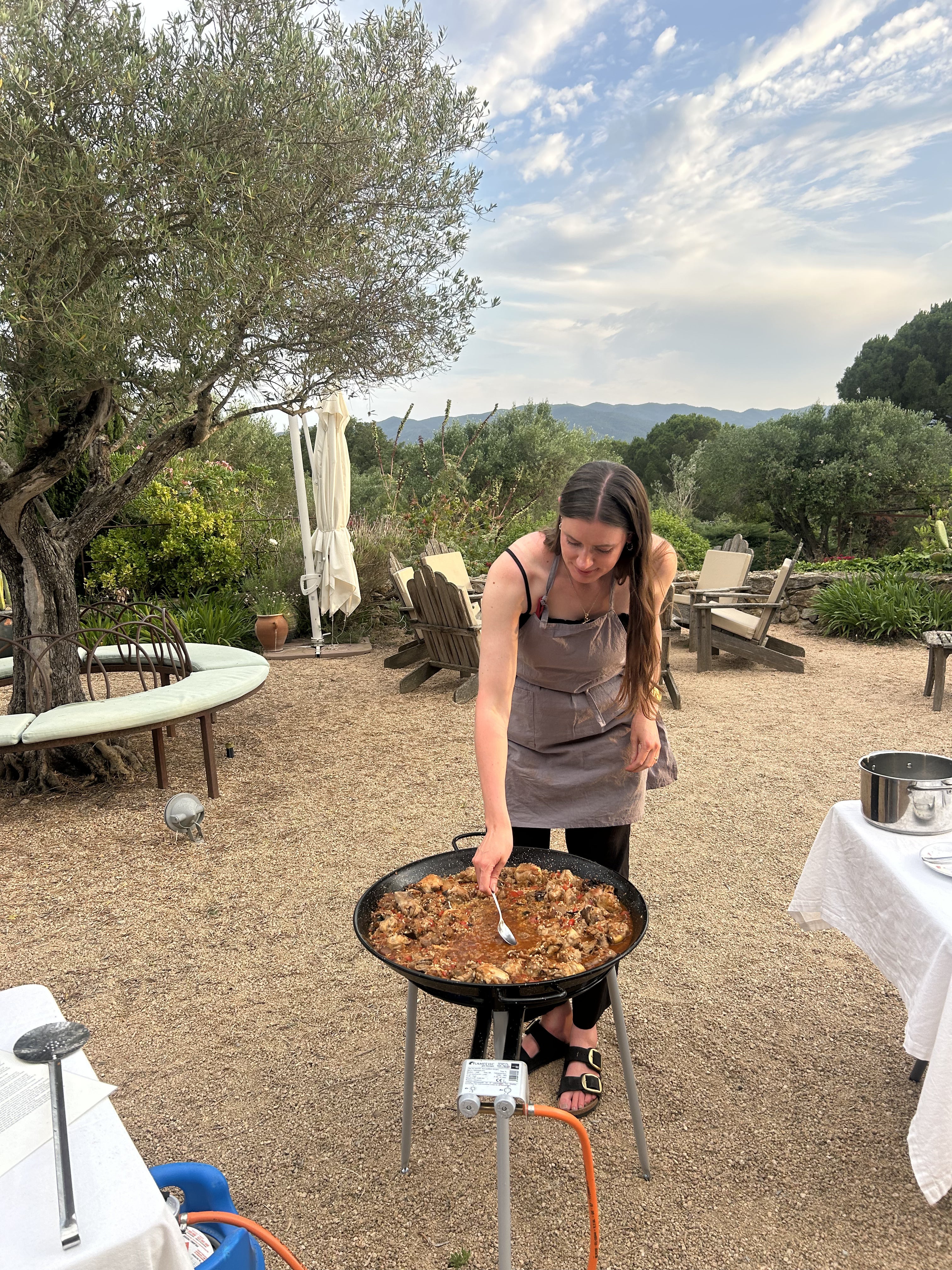Emma cooking at Mediterranean Food Journey