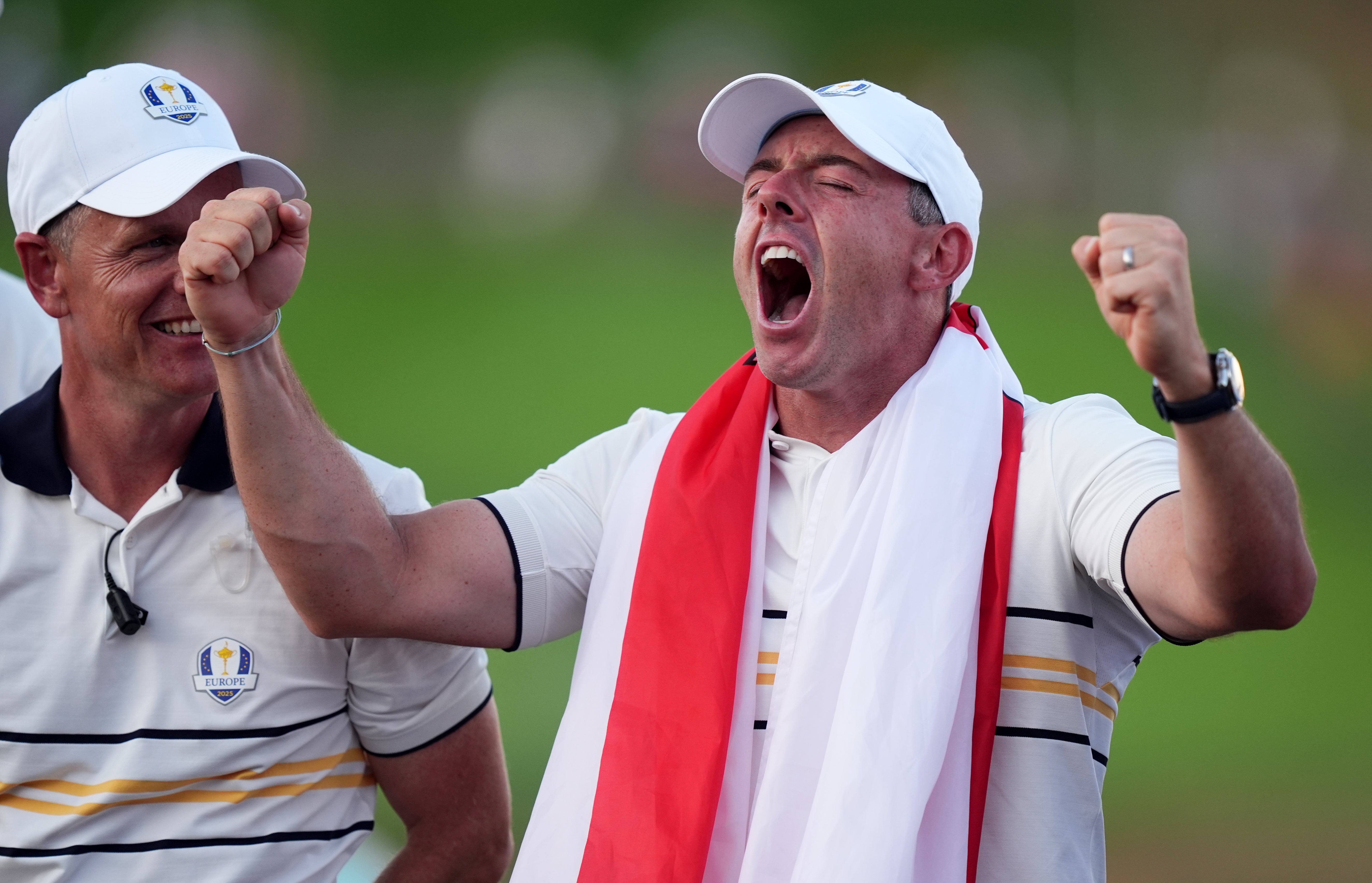 Rory McIlroy celebrated a memorable win for Europe in New York