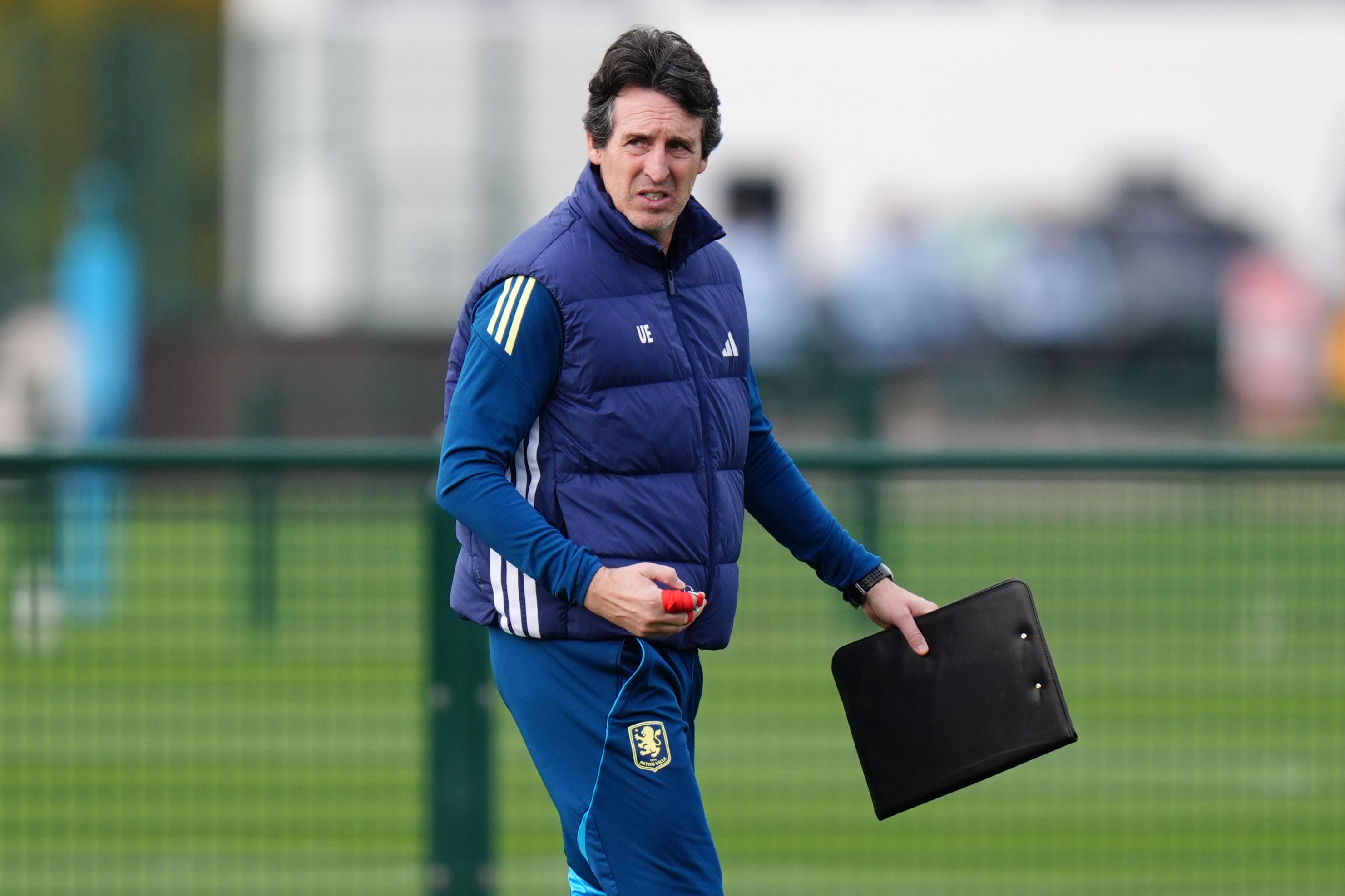 Aston Villa boss Unai Emery did not take questions on the political issues surrounding the Europa League game (Jacob King/PA)