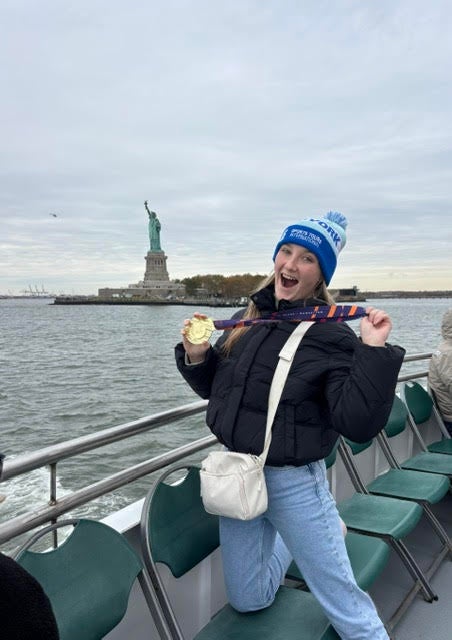 The day after speaking to The Independent, Jade ran her third major world marathon in New York