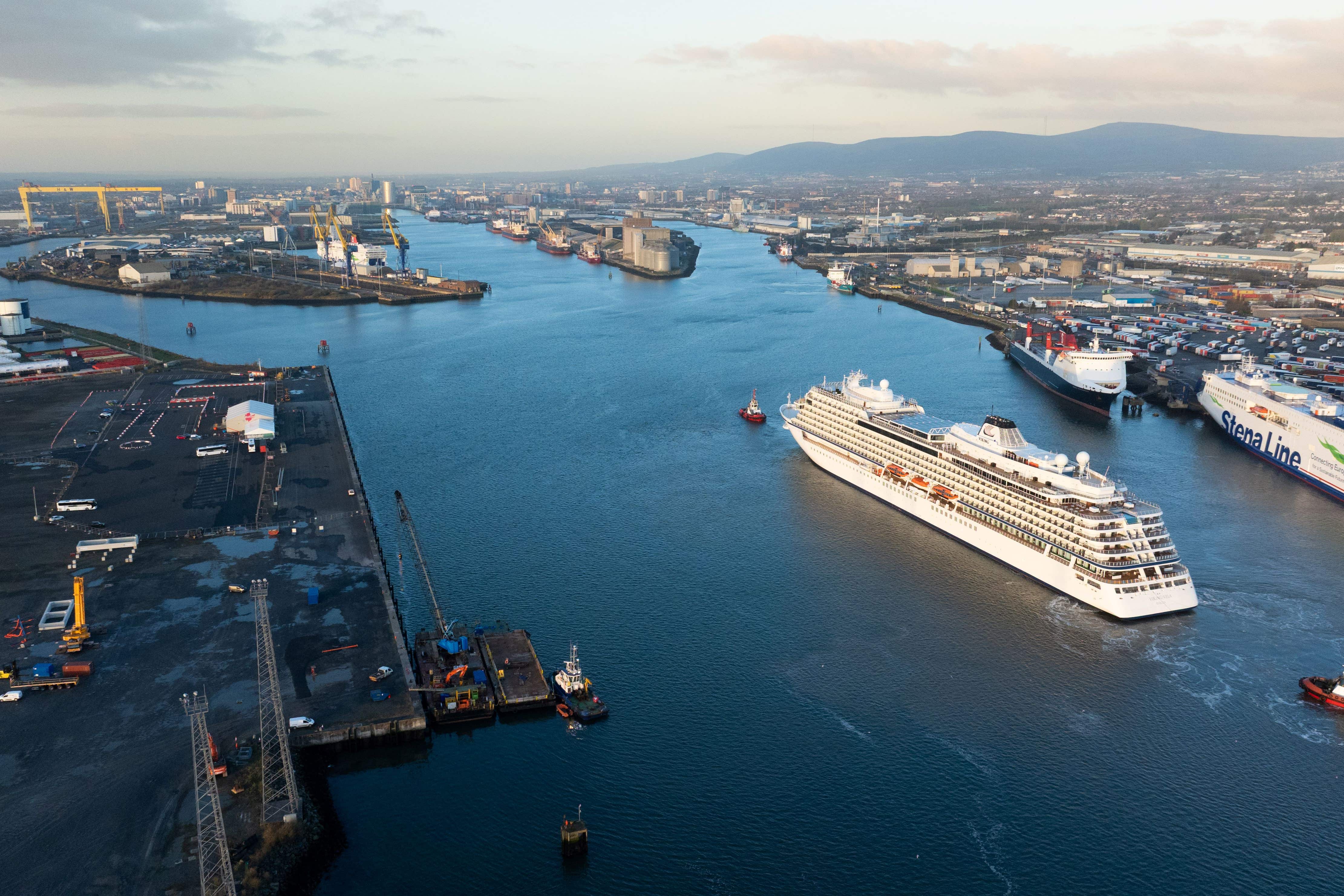 Work is being carried out at Belfast Harbour so that the site is ready for use from 2028 (Belfast Harbour/PA)
