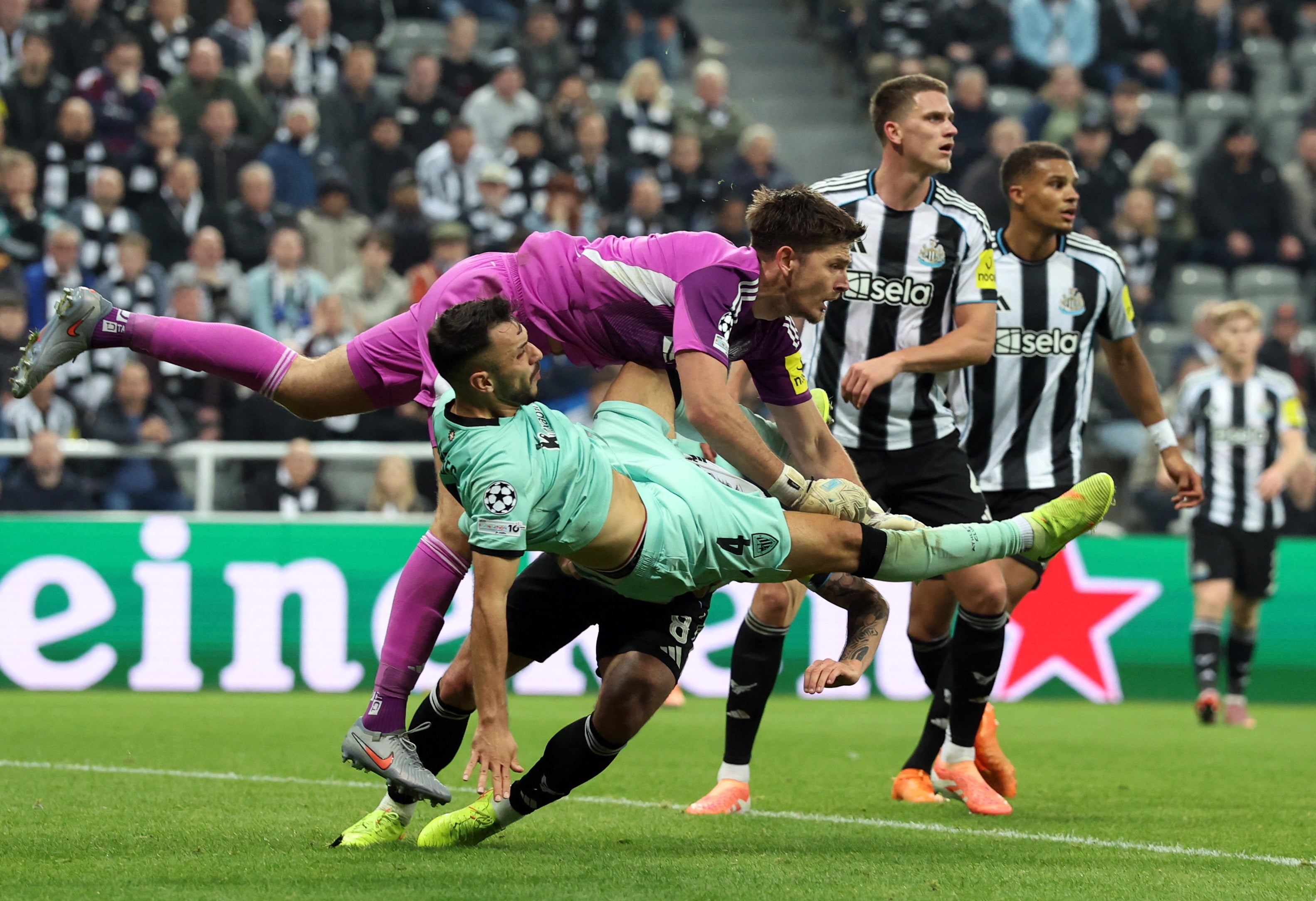 Pope was forced into a number of saves as Newcastle held onto their lead