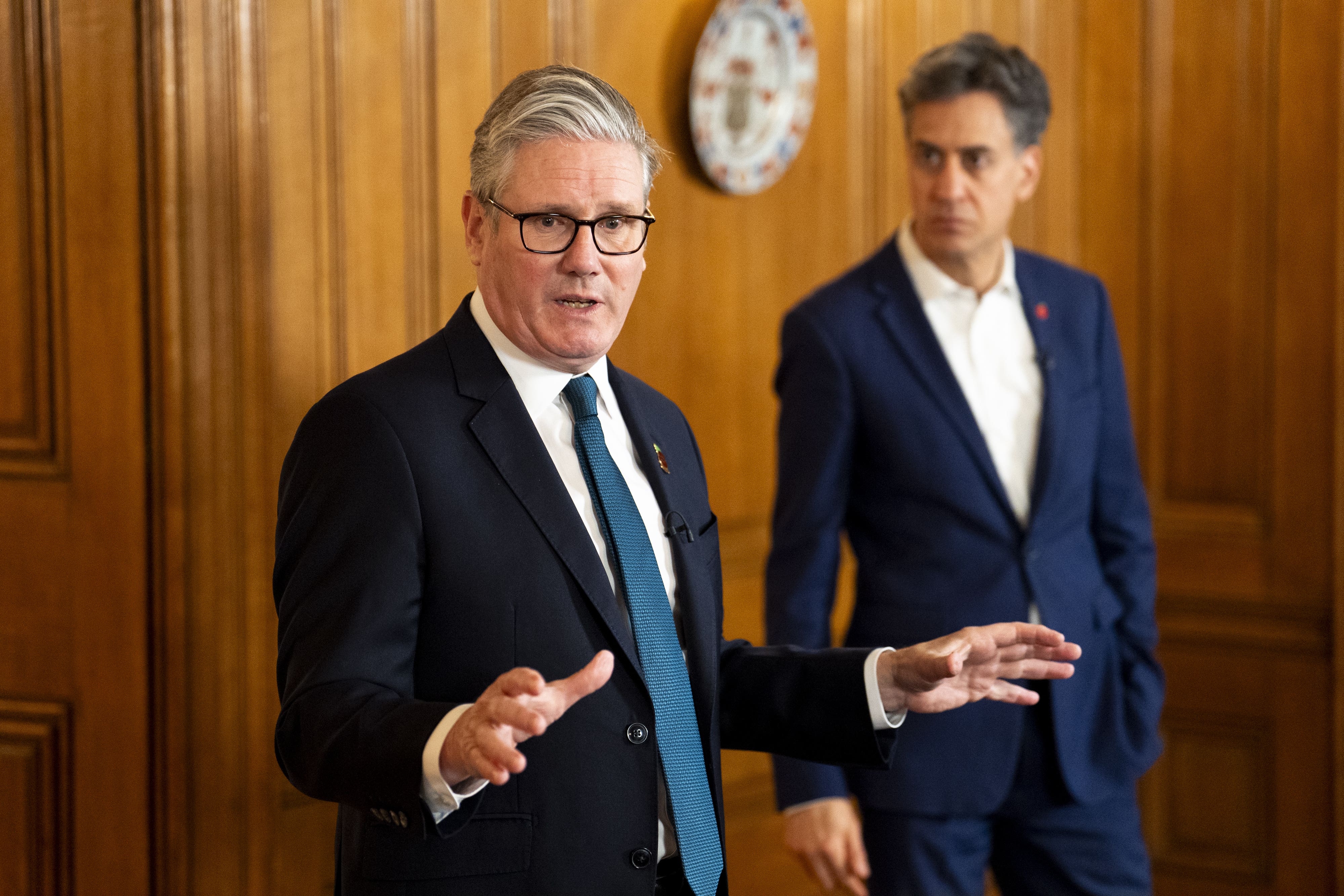 Sir Keir Starmer has been joined by Energy Secretary Ed Miliband at Cop30 (Jordan Pettitt/PA)