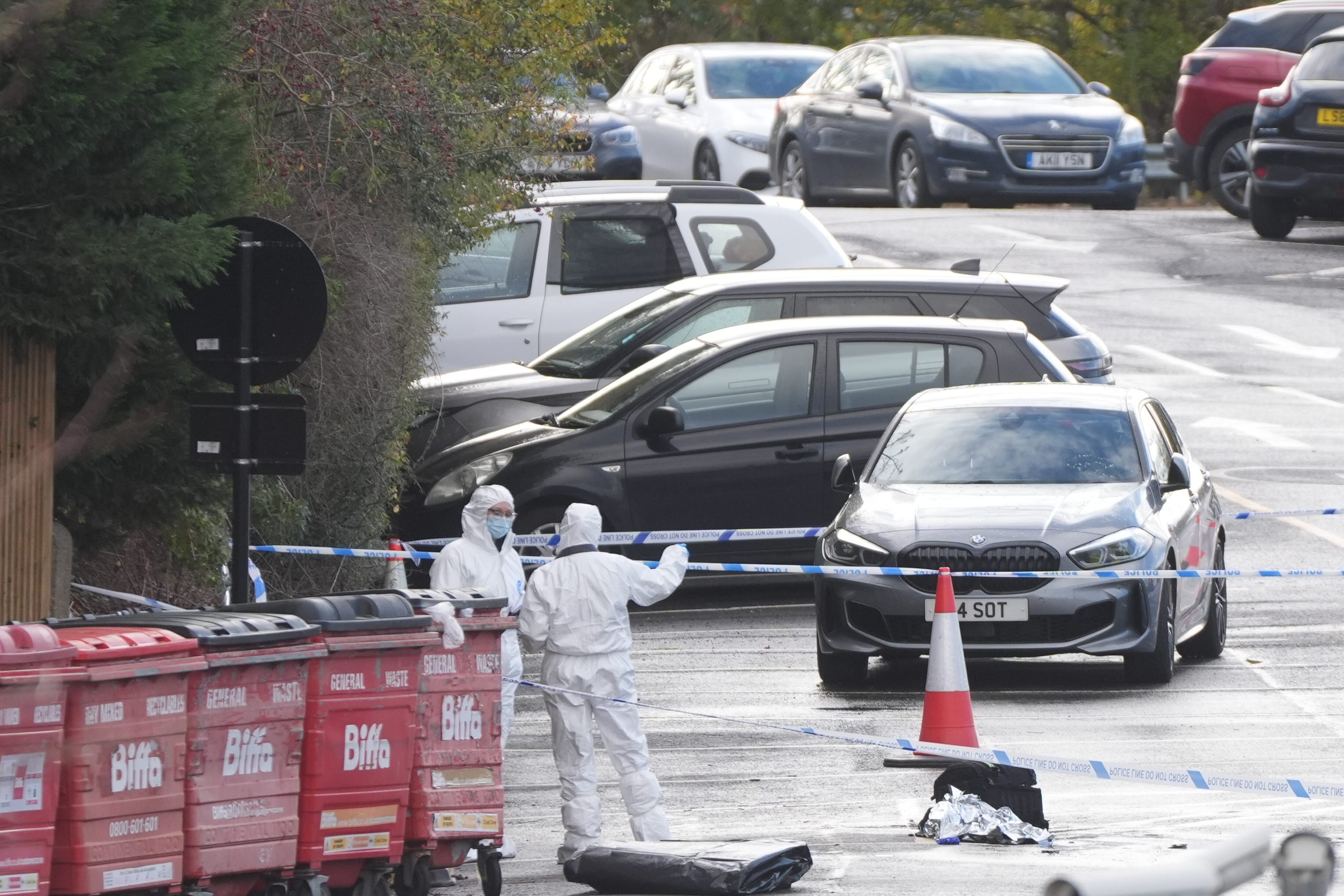 Dave Scott’s BMW remained at the scene after the incident (Joe Giddens/PA)