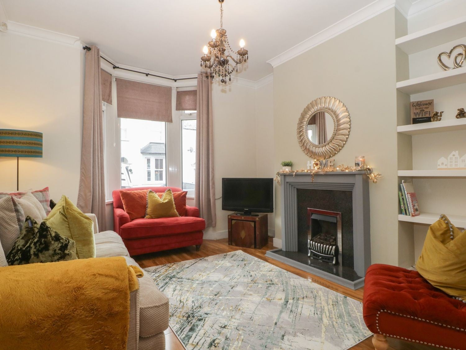 The living room inside Doris’s house