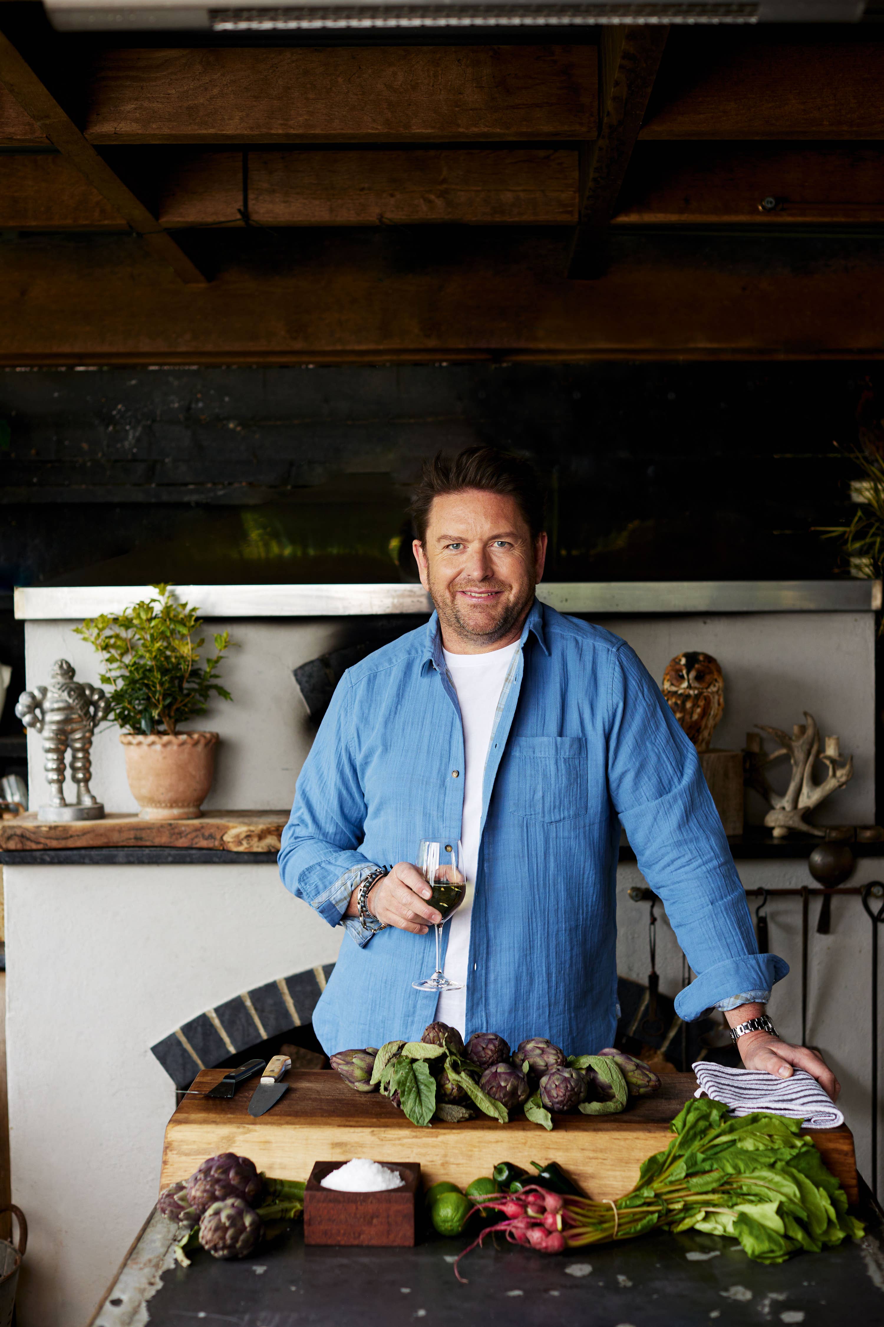 <p>Martin in his home kitchen, where ‘Saturday Morning’ is filmed – and where his mum’s style critiques still keep him in check</p>