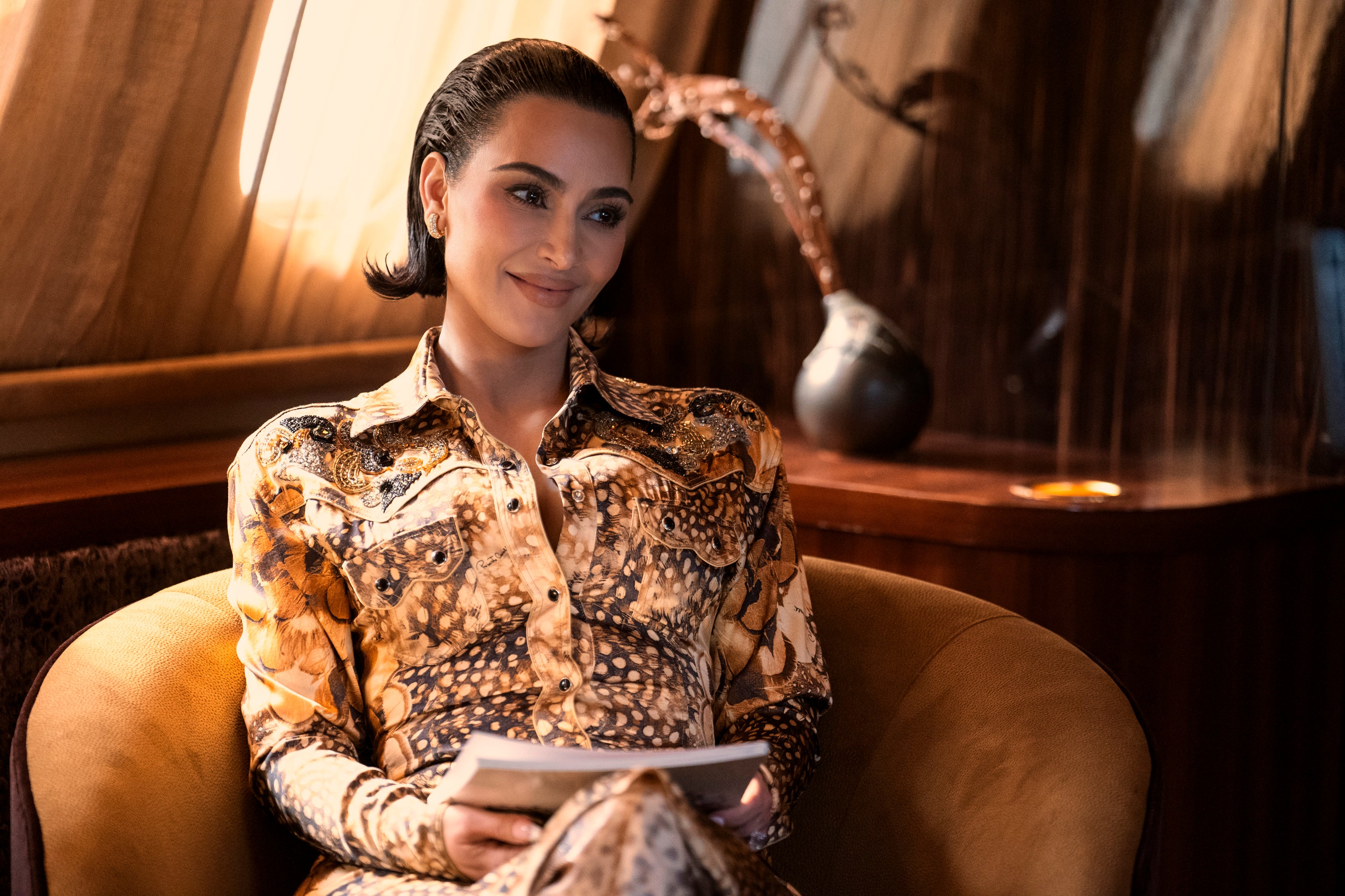 Kim Kardashian is almost expressionless as divorce attorney Allura in ‘All’s Fair’