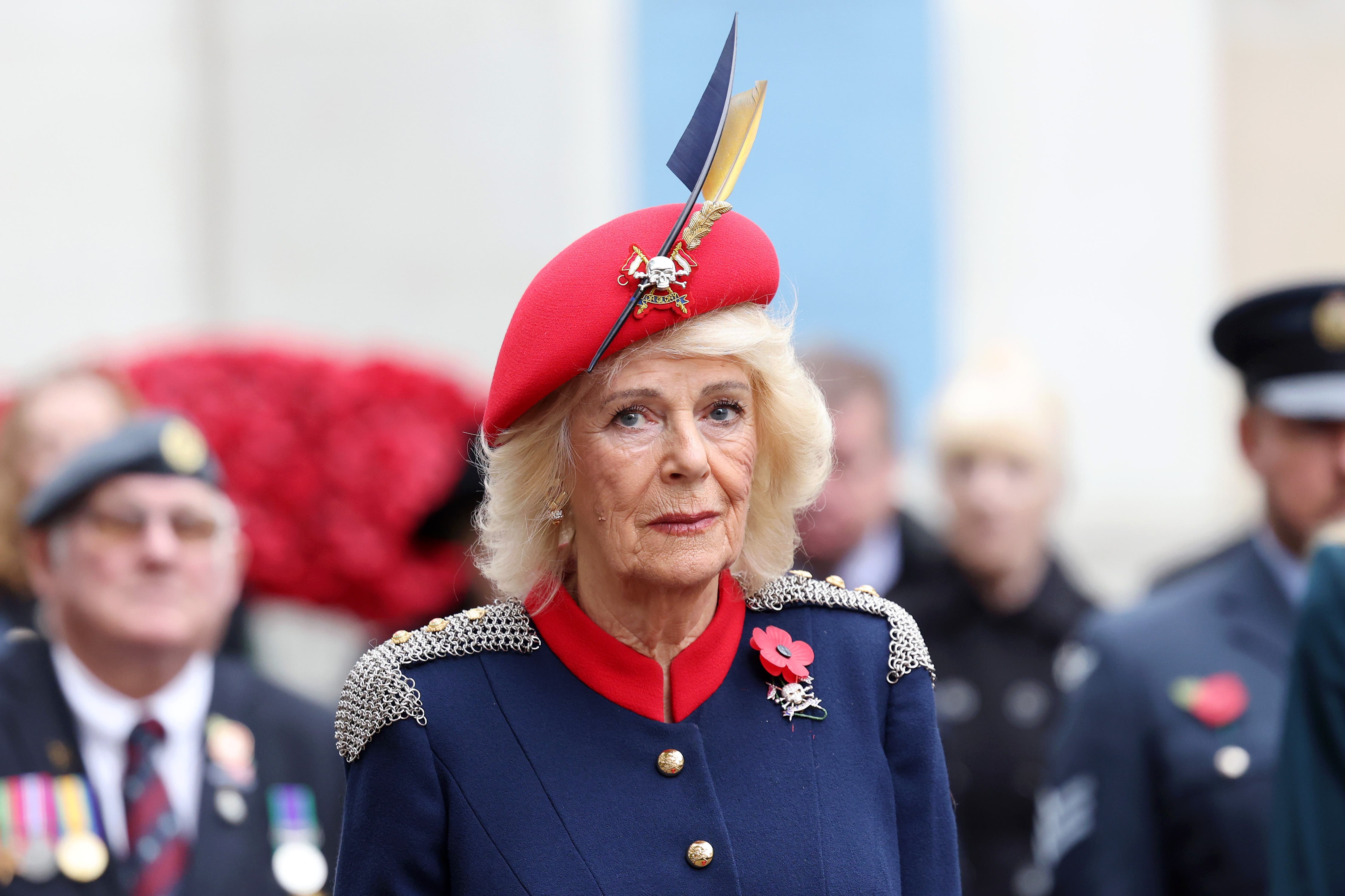 Queen Camilla during a visit to the Field of Remembrance (Tristan Fewings/PA)
