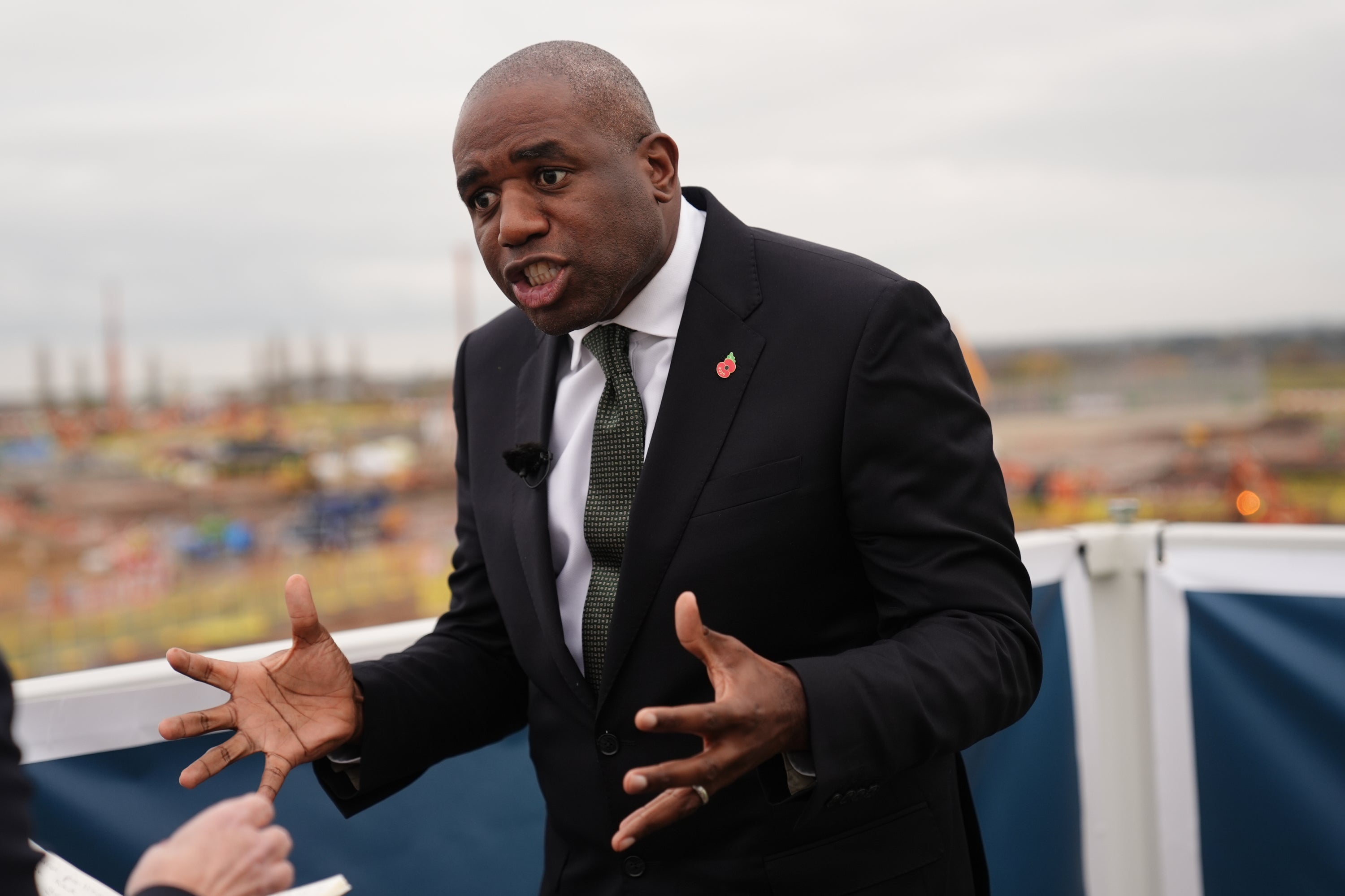 Deputy prime minister David Lammy at a groundbreaking event for a new prison in Market Harborough, Leicestershire, on Thursday