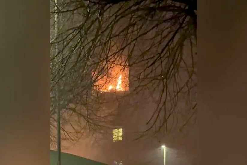 Footage of the blaze was posted online