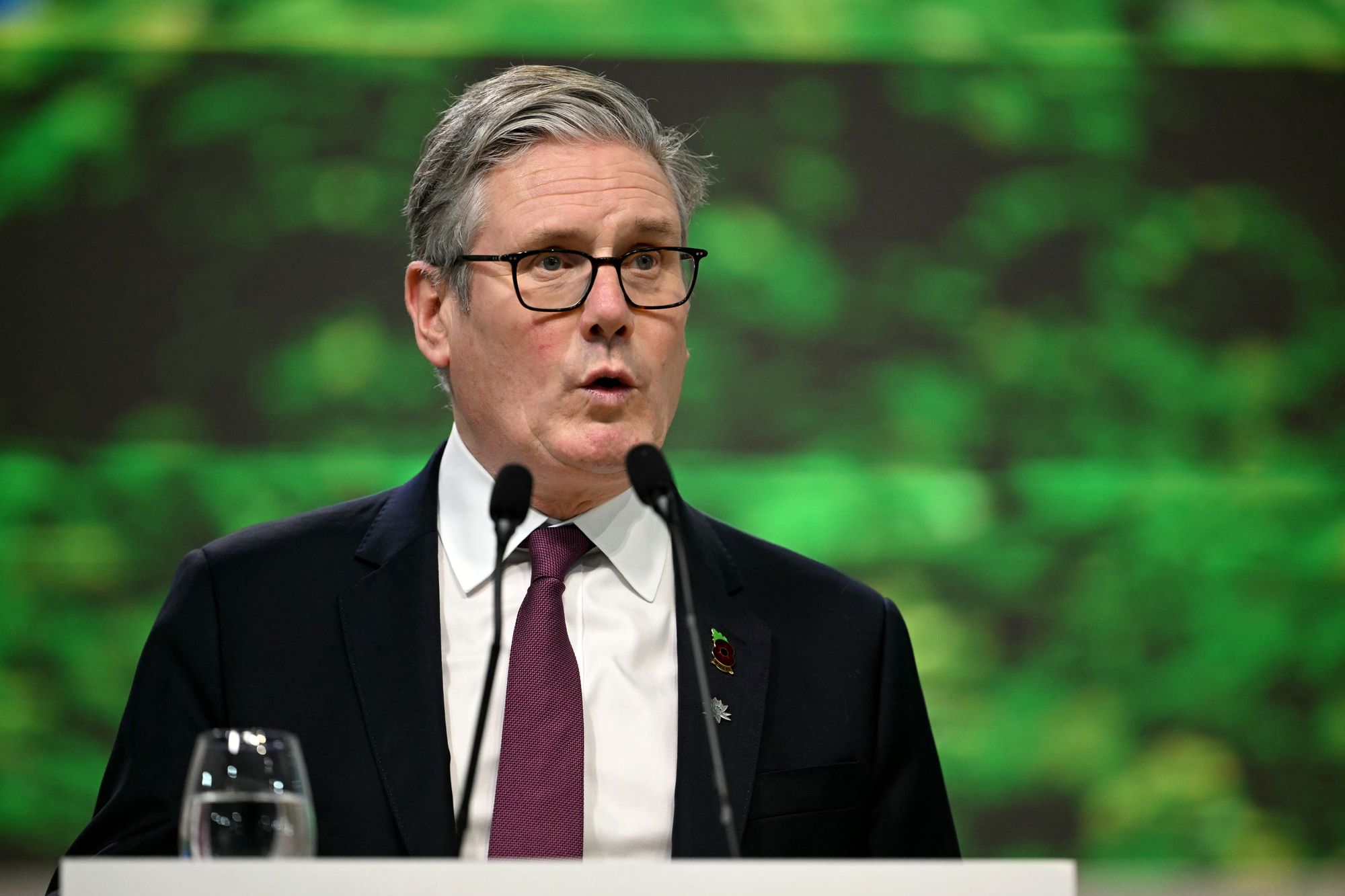 Prime Minister Sir Keir Starmer gives a speech at the Cop30 summit in Belem, Brazil