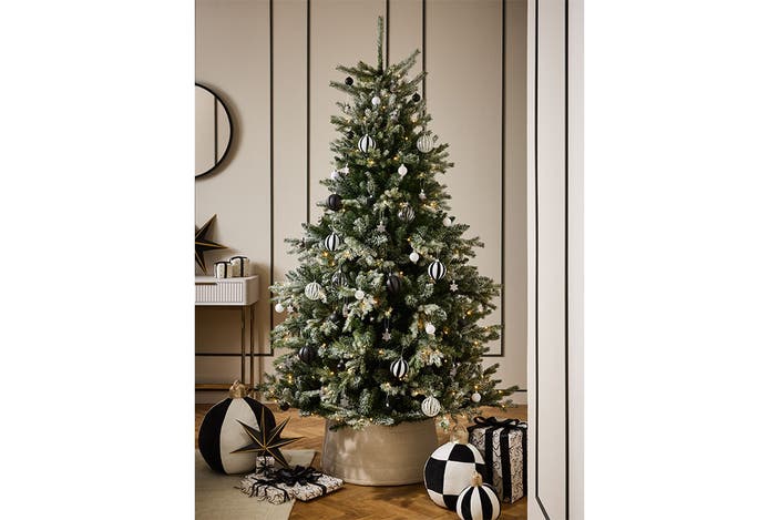 Next white snowy Nordmann fir 6ft pre-lit Christmas tree