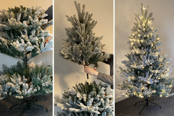 Next white snowy Nordmann fir 6ft pre-lit Christmas tree 