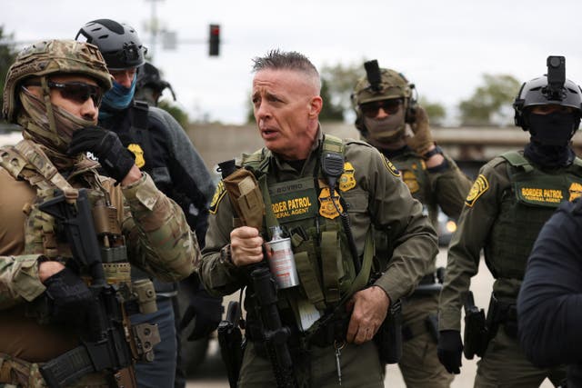<p>Greg Bovino, Trump’s border patrol chief in Chicago, was accused of lying in court about his and his team’s use of force during protests as a federal judge banned officers from using riot weapons against demonstrators</p>