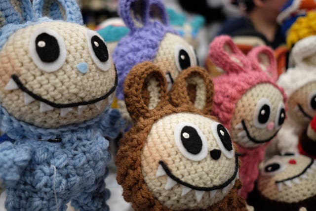 <p>File. Crocheted Labubu dolls</p>