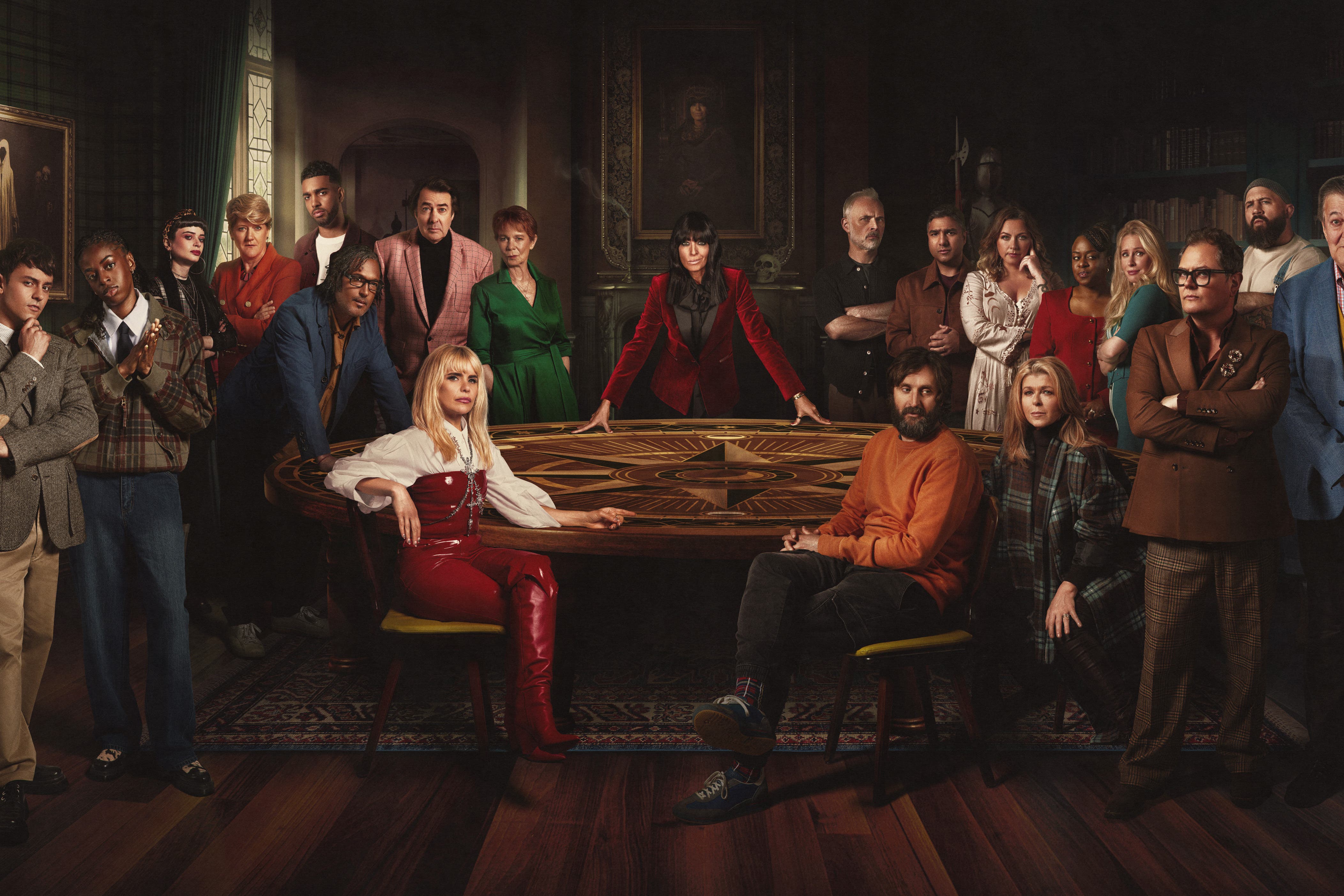 The Celebrity Traitors cast and host Claudia Winkleman (Cody Burridge/BBC/PA)