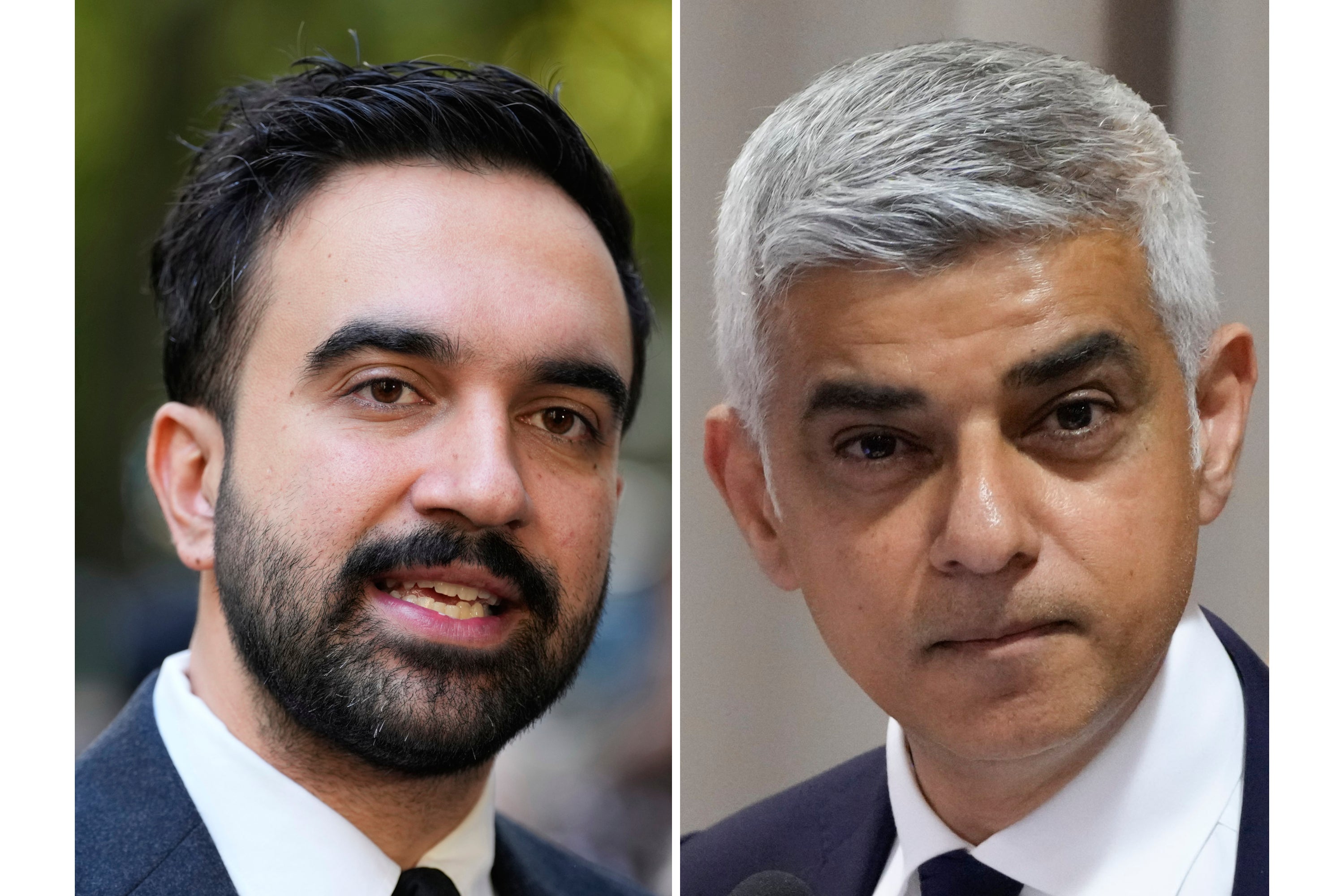 New York City mayor-elect Zohran Mamdani and London Mayor Sadiq Khan