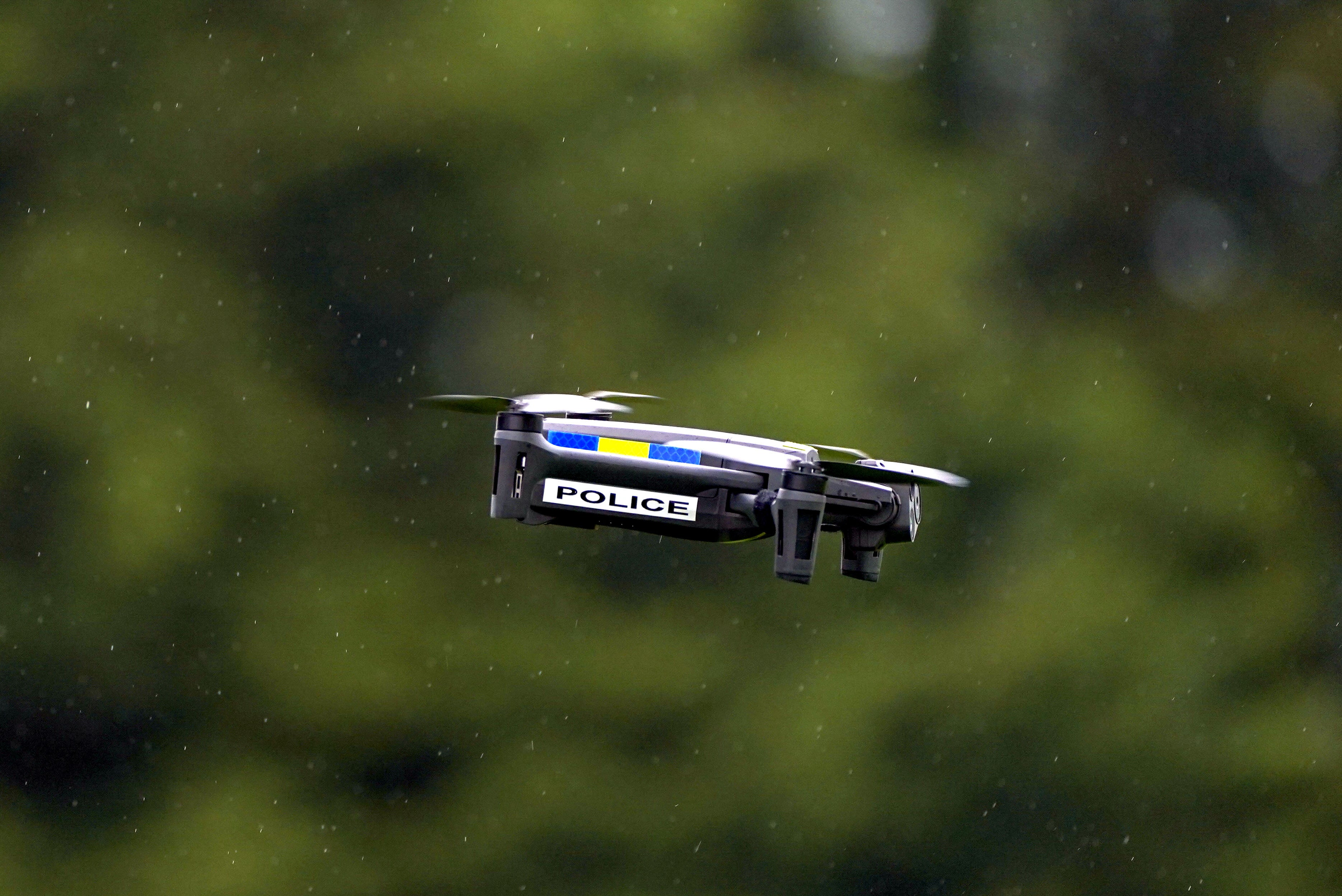 A police drone fell on a child while searching for an assault suspect (stock image)