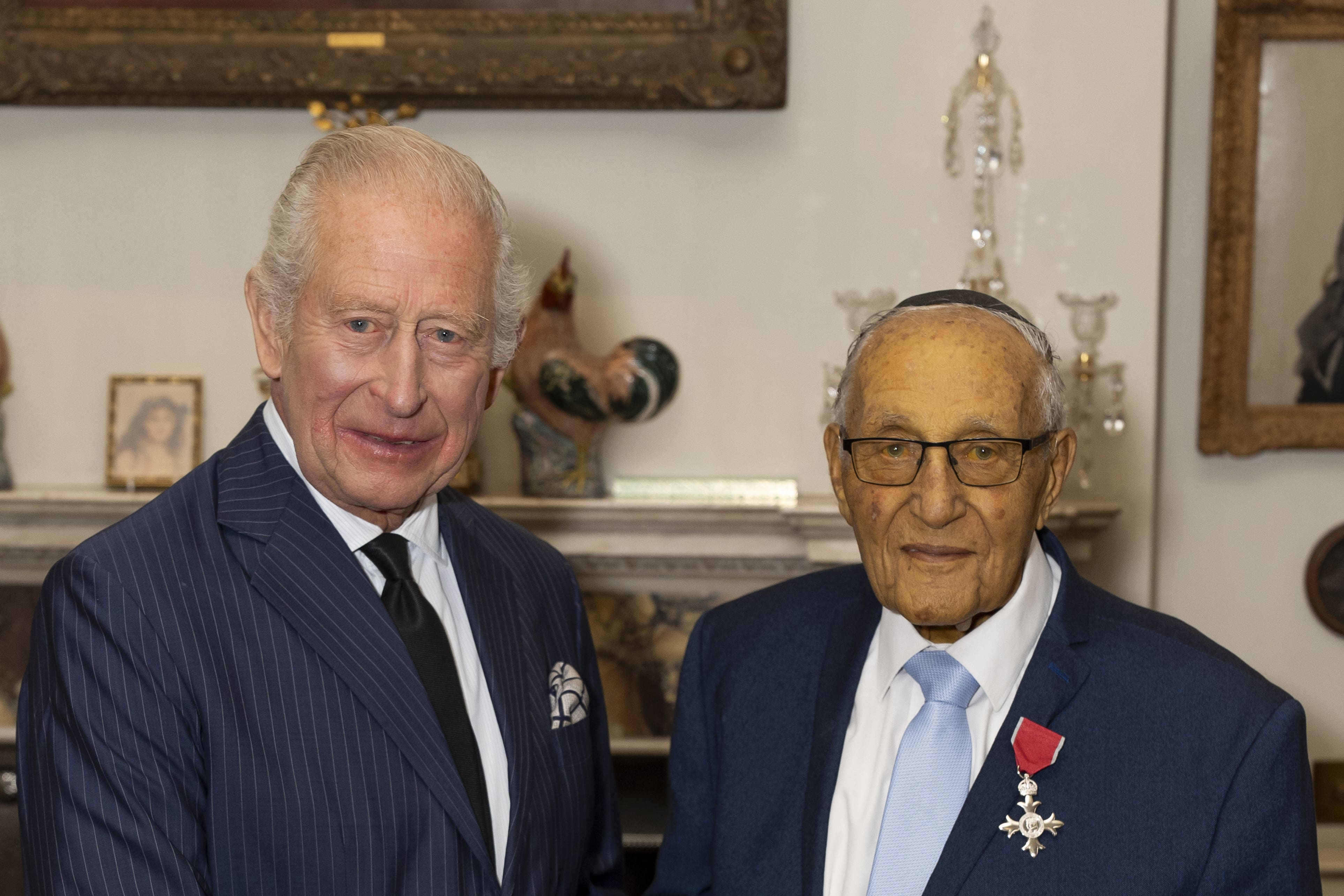 The King with Manfred Goldberg at Clarence House in September (Aaron Chown/PA)