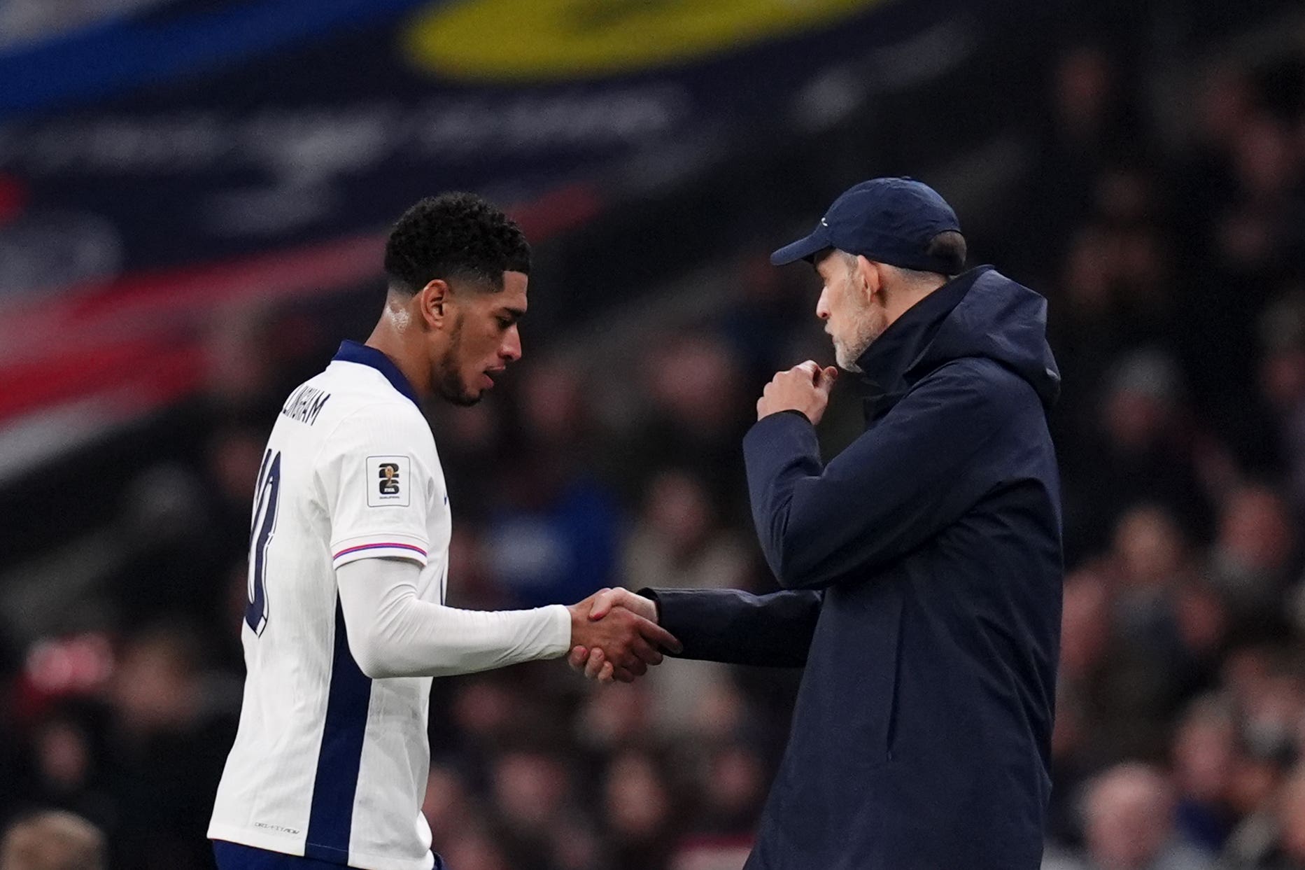 England manager Thomas Tuchel, right, has plans for Jude Bellingham (PA)
