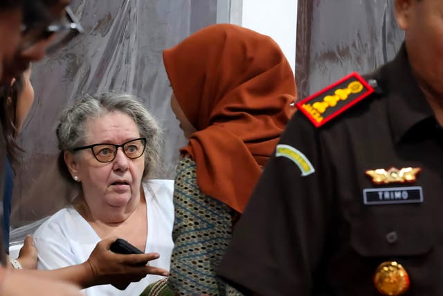 <p>Lindsay Sandiford at Kerobokan prison on the island of Bali, Indonesia</p>