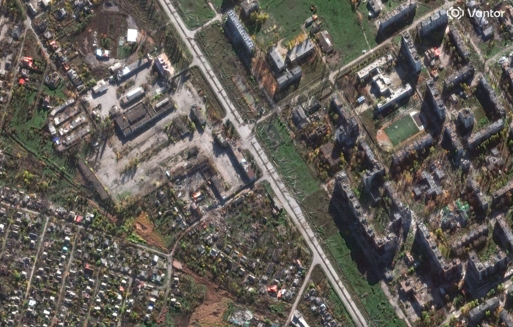 Satellite imagery of the eastern Ukrainian city of Pokrovsk