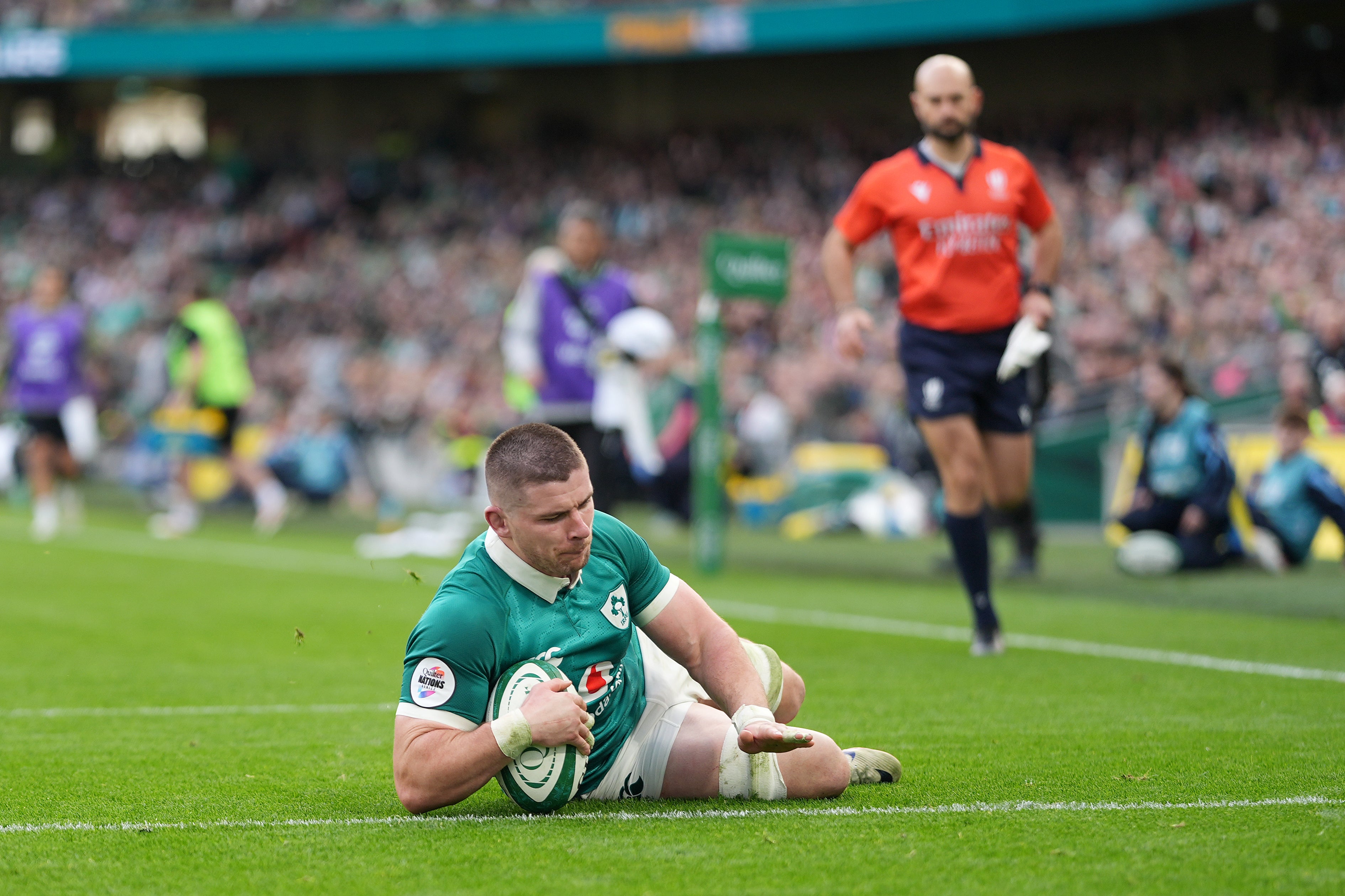 Nick Timoney scores against Japan in Dublin