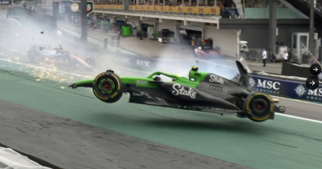 <p>Gabriel Bortoleto crashed in the Brazil GP sprint in Sao Paulo</p>