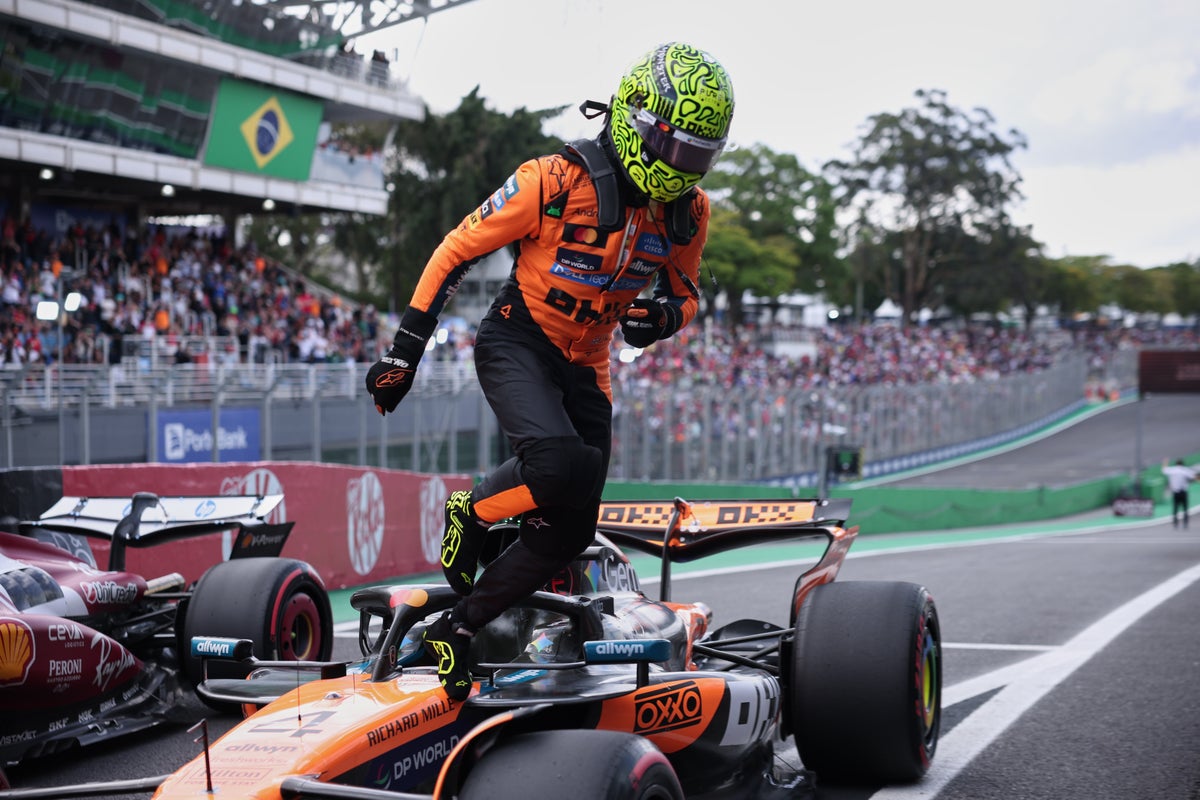 Lando Norris secures inspired pole as Max Verstappen falters in Brazil