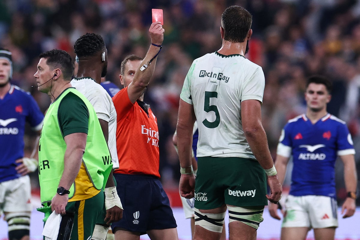 Lood de Jager red card: Why was the South Africa lock sent off against France?