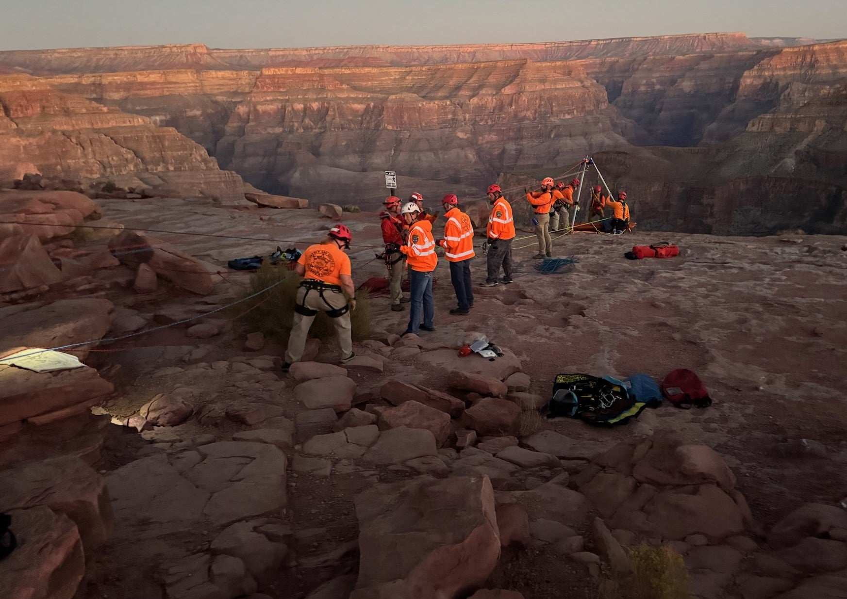 Officers from the Mohave County Sheriff's Office received a call to assist a technical recovery at Guano Point, on the West Rim of the canyon, at around 2 p.m. local time Thursday