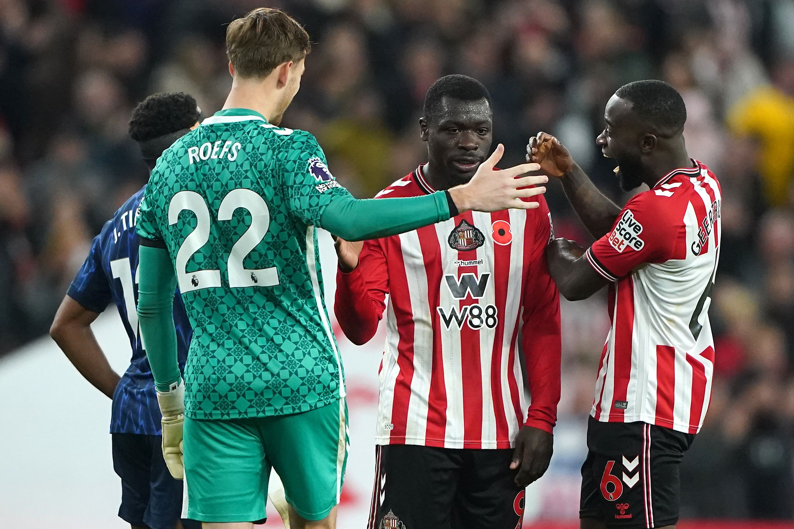 Sunderland ended Arsenal’s winning run (Owen Humphreys/PA)