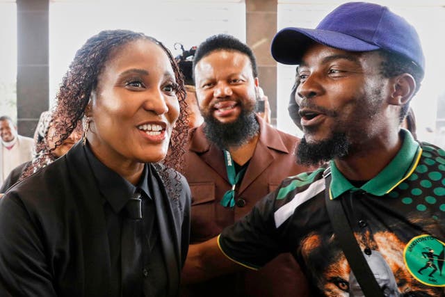 <p>Duduzile Zuma-Sambudla, left, was accused of luring men to fight in Ukraine</p>