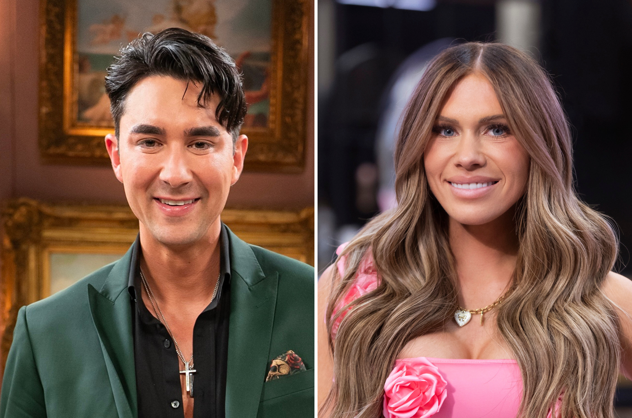 Marciano Morena (à esquerda), de 'Vanderpump Villa', afirmou que teve um caso com a estrela de 'A Vida Secreta das Esposas Mórmons', Jessi Ngatikaura (à direita)