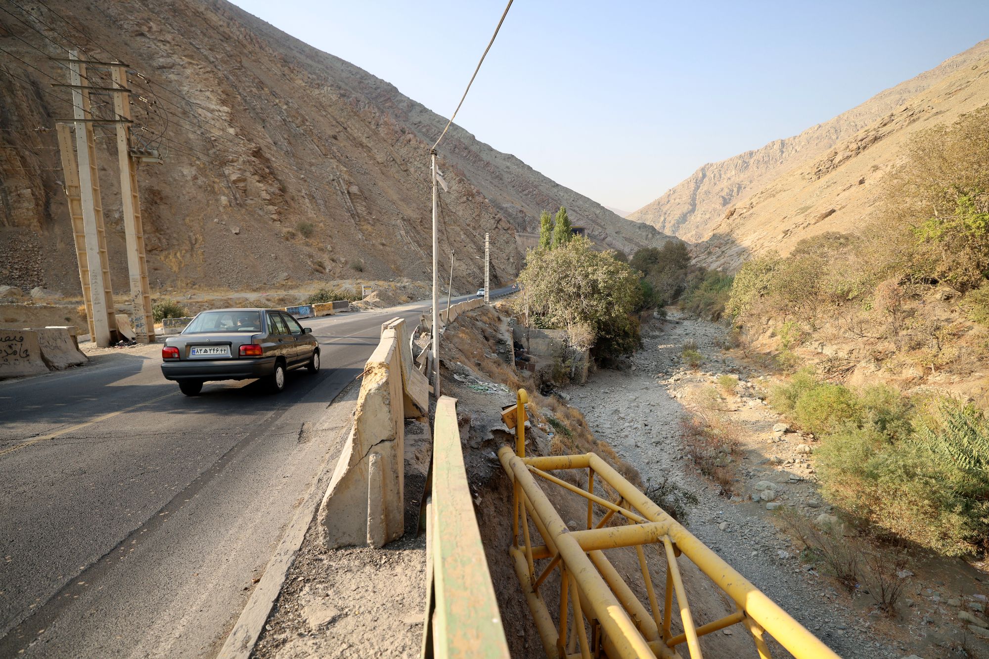 The dried-up Kan River, west of Tehran, as Iran faces severe water shortages