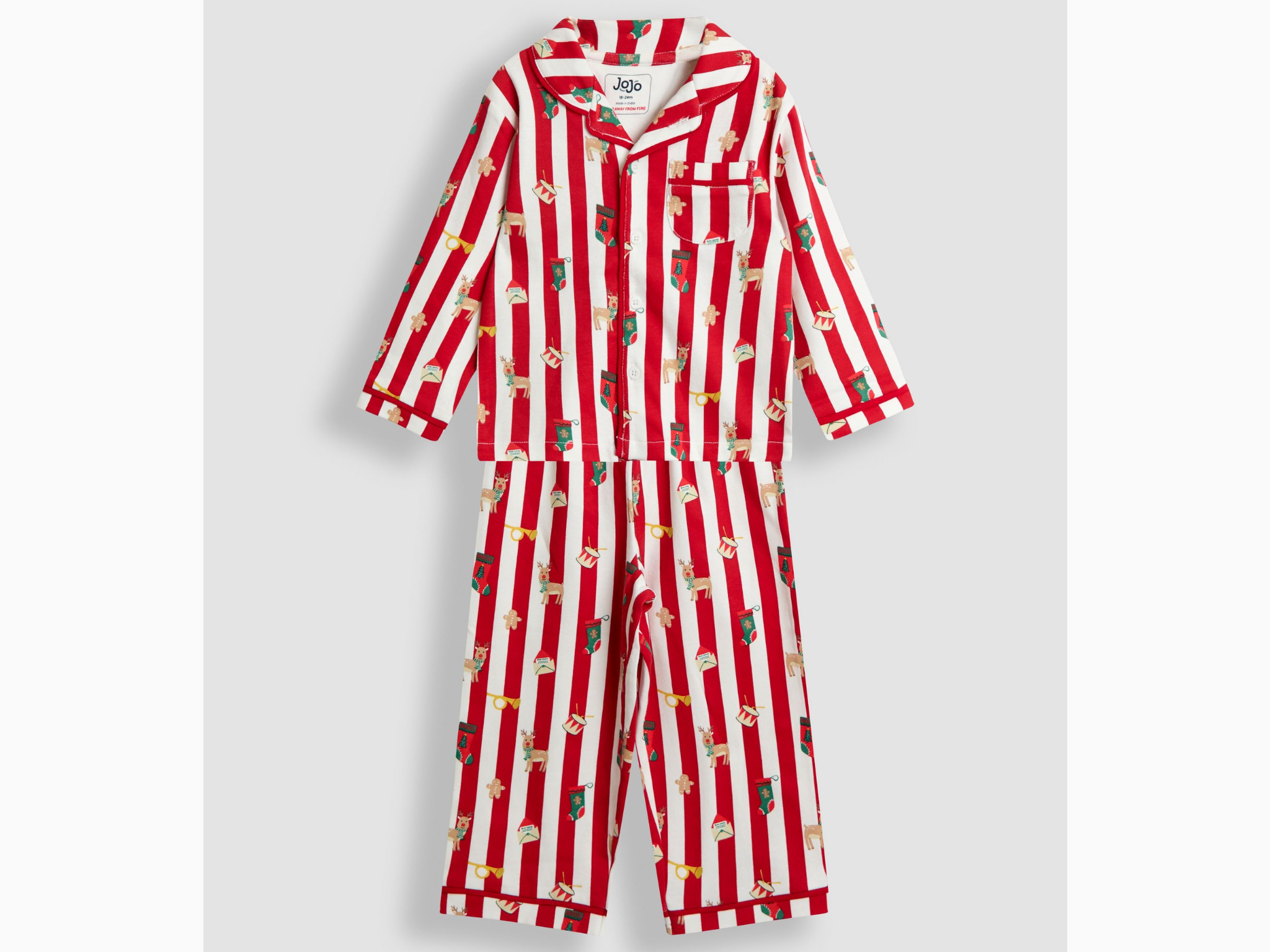 The boys' Christmas flannel collared pyjamas are adorable