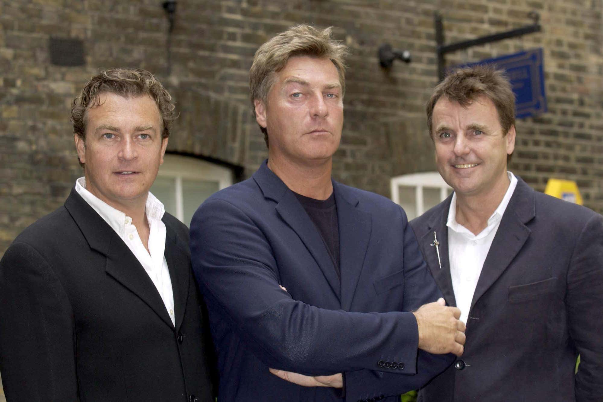 Marcus Vere (left) and Anthony Critchlow (right) paid tribute to bandmate Richard Darbyshire (centre)