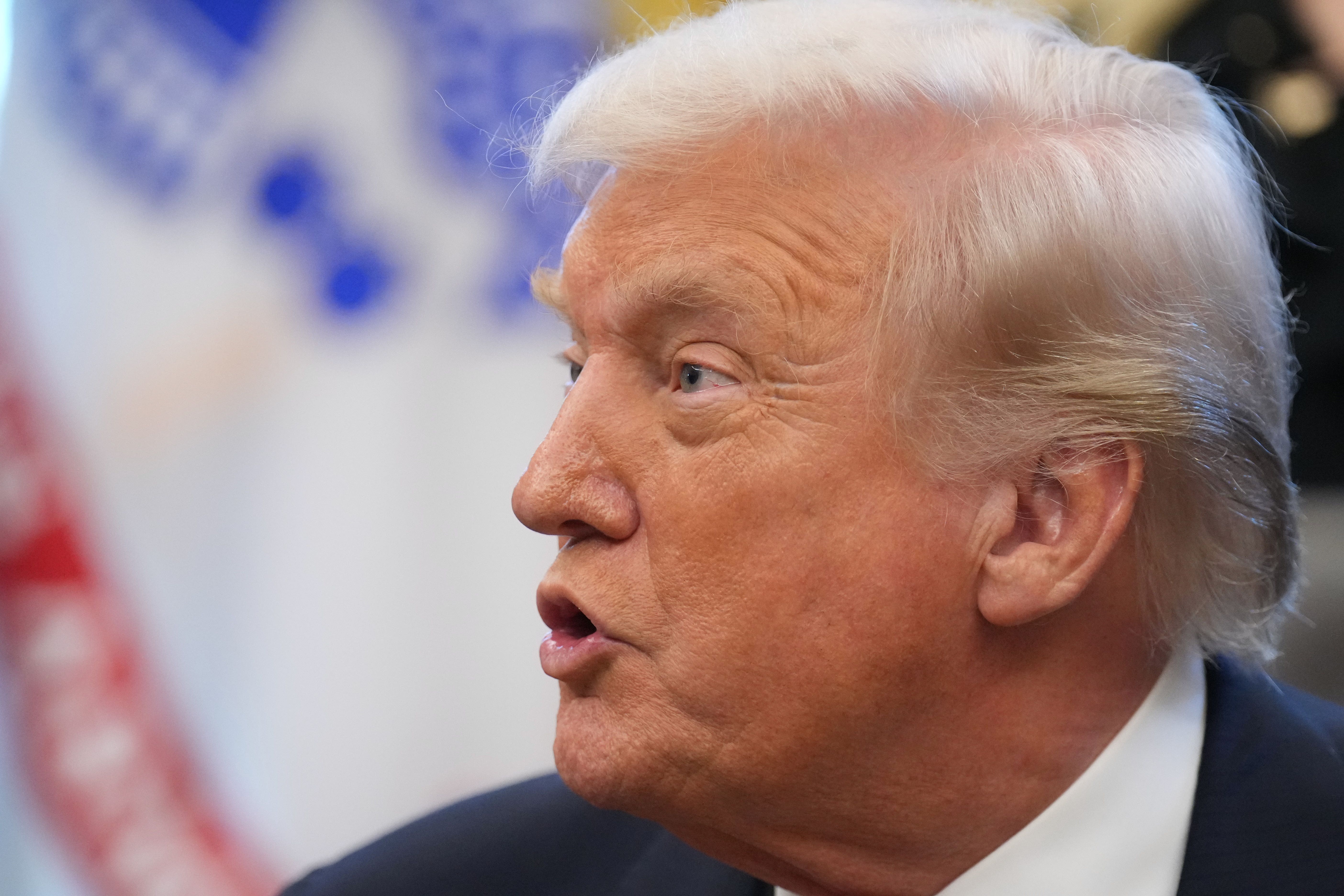 President Donald Trump speaks to reporters (Jacquelyn Martin/AP)