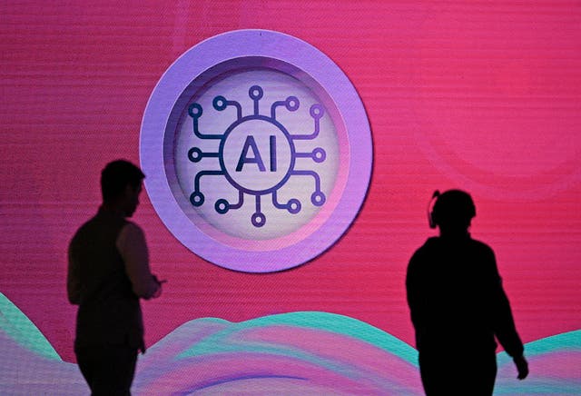 <p>AI signage seen during the World Audio Visual Entertainment Summit in Mumbai, India, on 2 May, 2025</p>