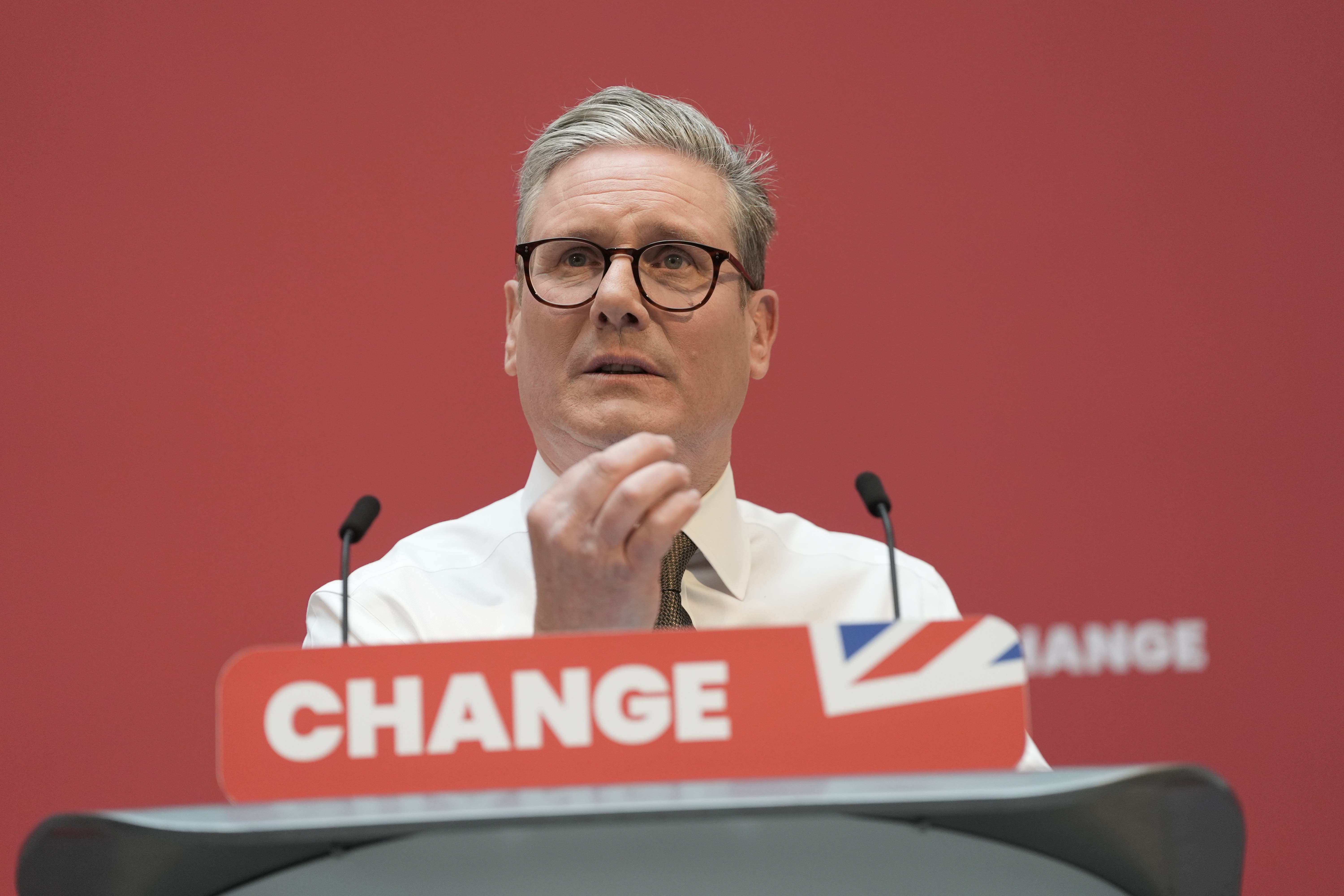 Labour Party leader Sir Keir Starmer launches his party’s manifesto at Co-op HQ in Manchester in 2024 (Stefan Rousseau/PA)