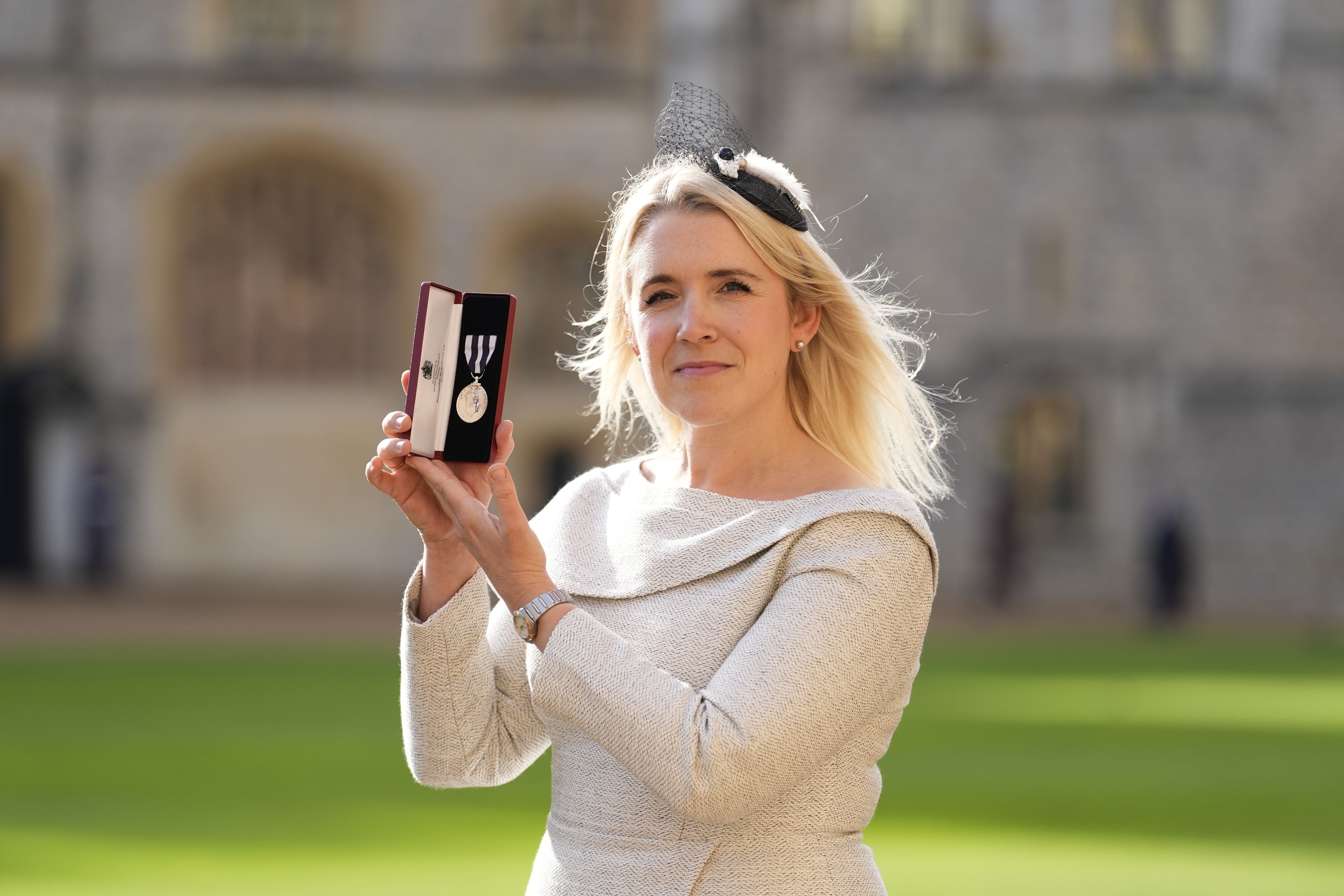 Detective Superintendent Katherine Goodwin, Metropolitan Police Service, after being decorated with the King’s Police Medal at an investiture ceremony at Windsor Castle, Berkshire. Picture date: Wednesday November 12, 2025.