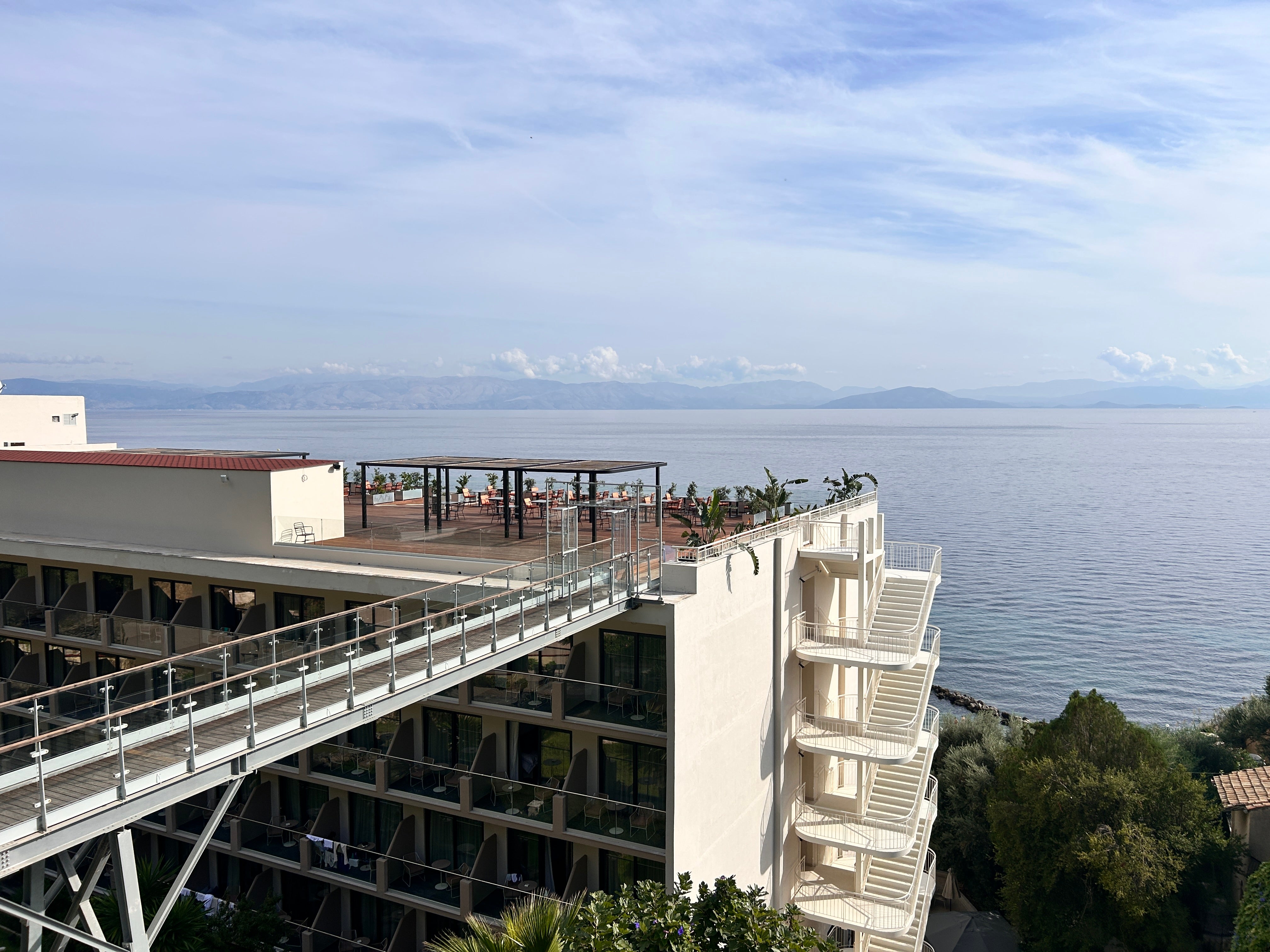 A view of the hotel from the pool area