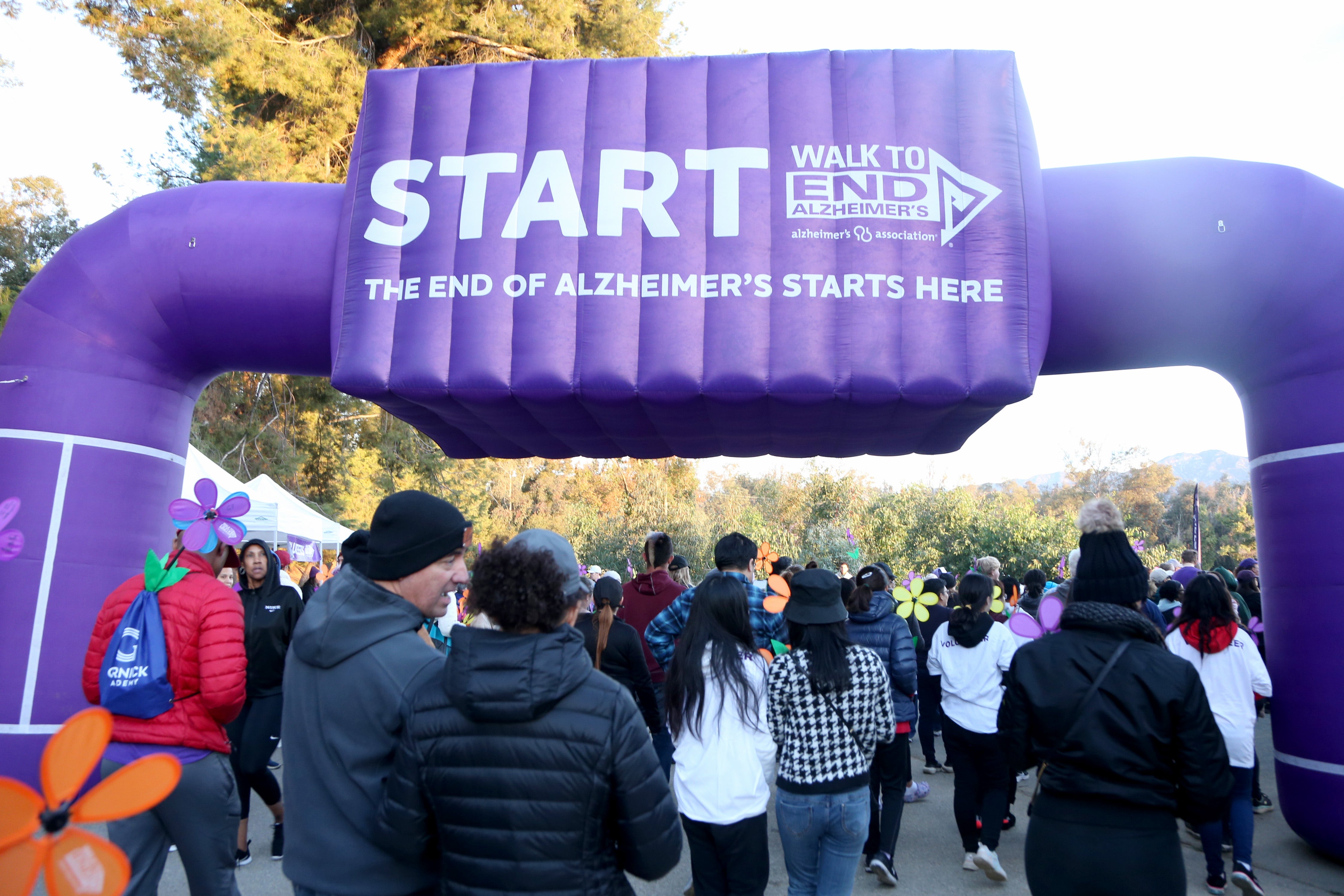 People participate in a walk for the Alzheimer's Association in Los Angeles in November 2022. The number of Americans living with Alzheimer’s is projected to double by 2060
