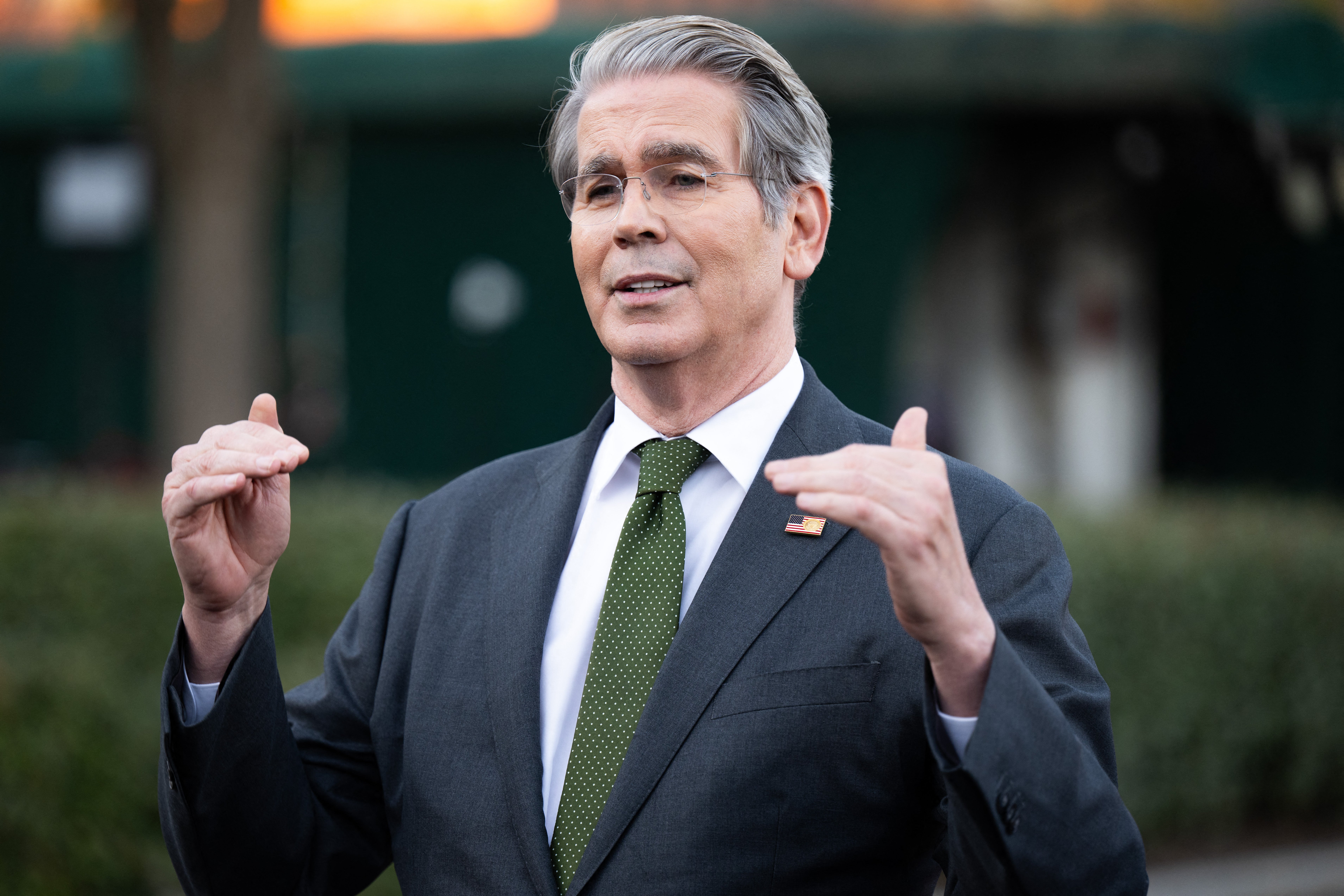 US Treasury Secretary Scott Bessent speaks with the media outside of the West Wing of the White House in Washington, DC, November 5, 2025