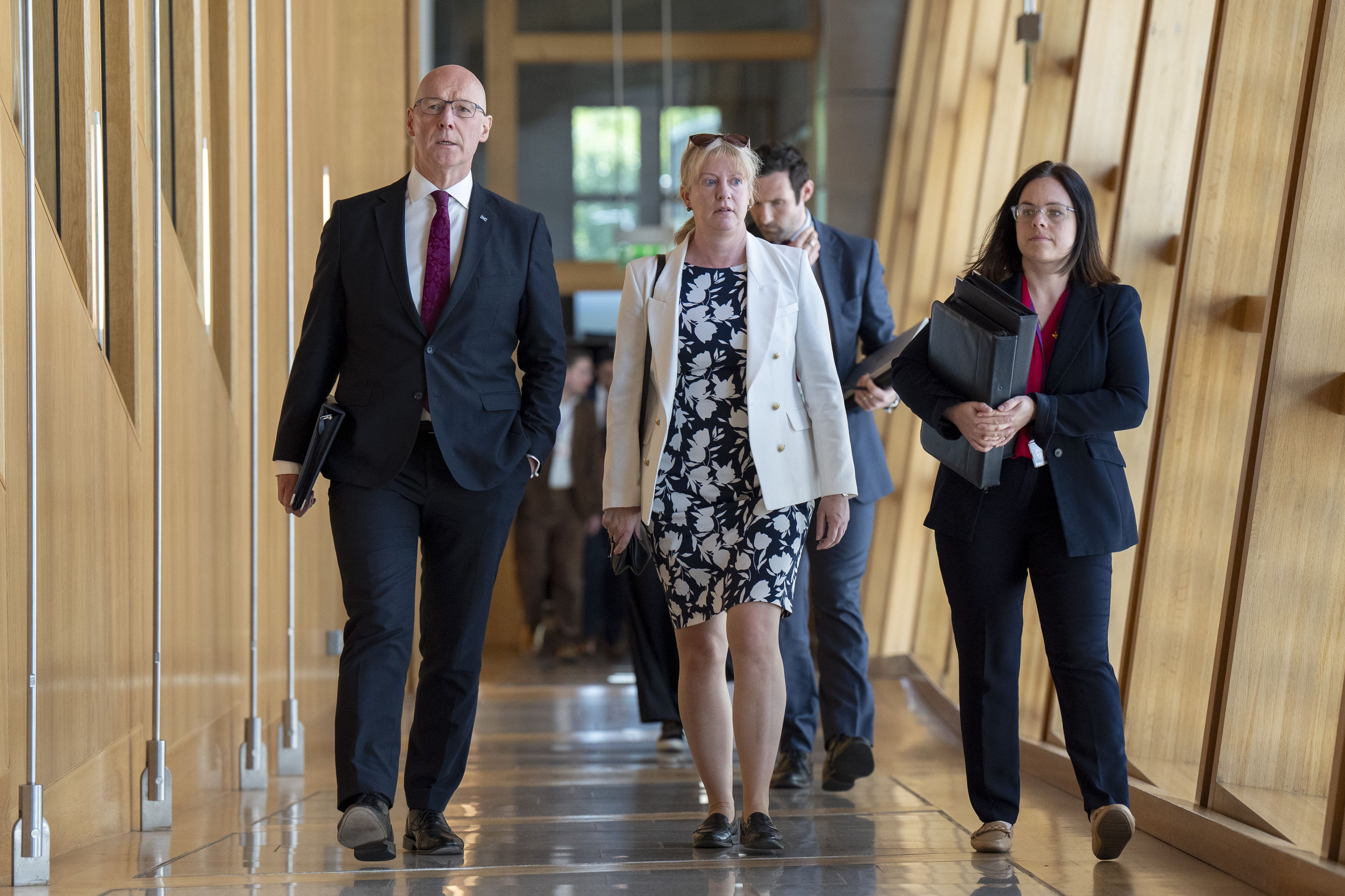 Shona Robison, centre, said the result was ‘excellent’ (Jane Barlow/PA)